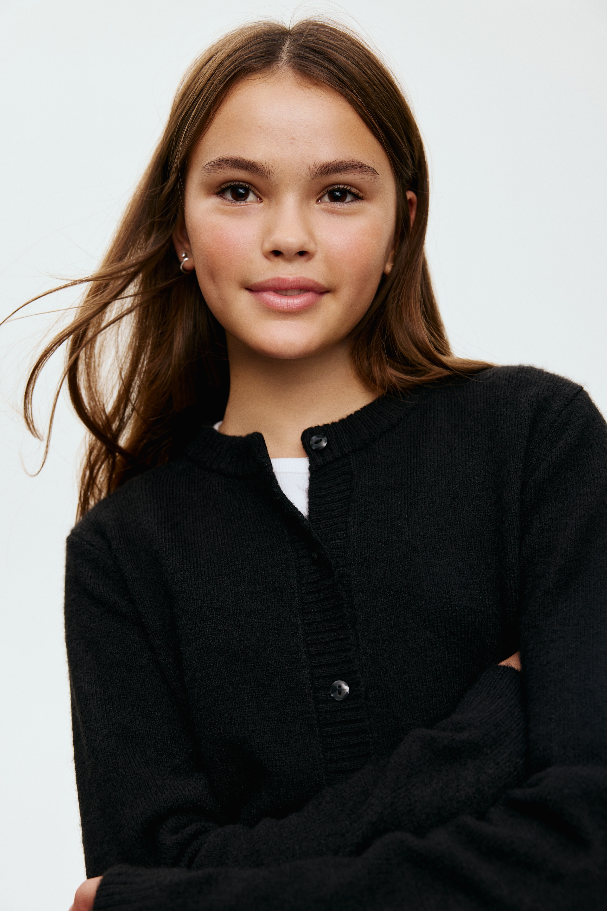 ファインニットショートカーディガン - ブラック - Kids | H&M JP