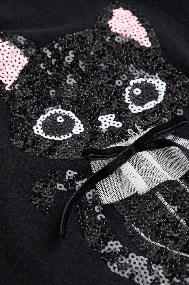 Sequin-motif cotton jumper - Black/Cat - 2