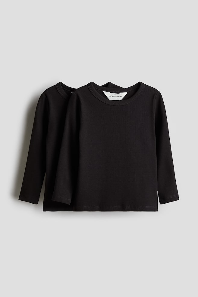 2-pack Pima Cotton Jersey Tops - Black - 1