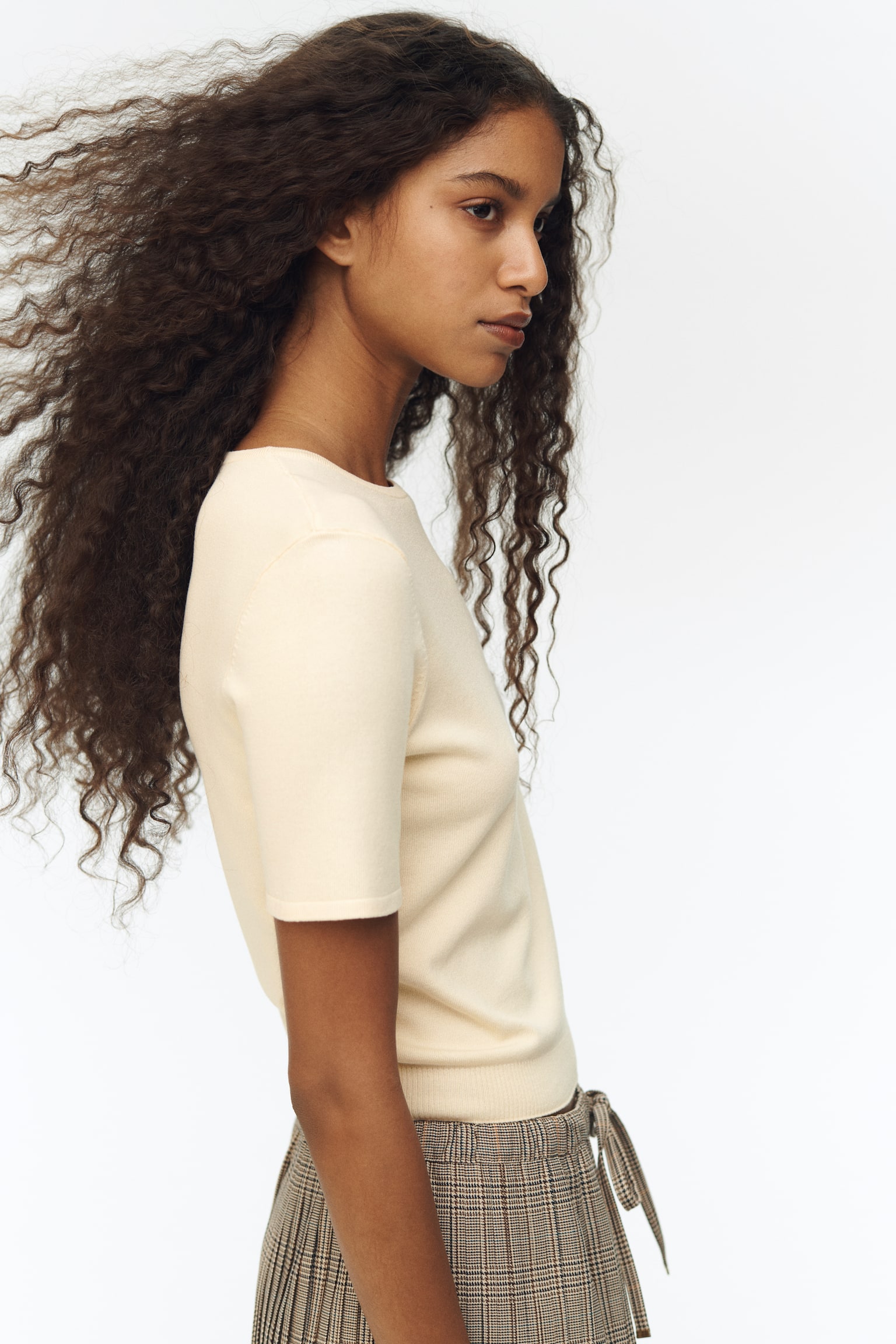 טישירט מסריג דק - צהוב בהיר/לבן/ירוק בהיר פסים/לבן/אפור בהיר פסים - 3