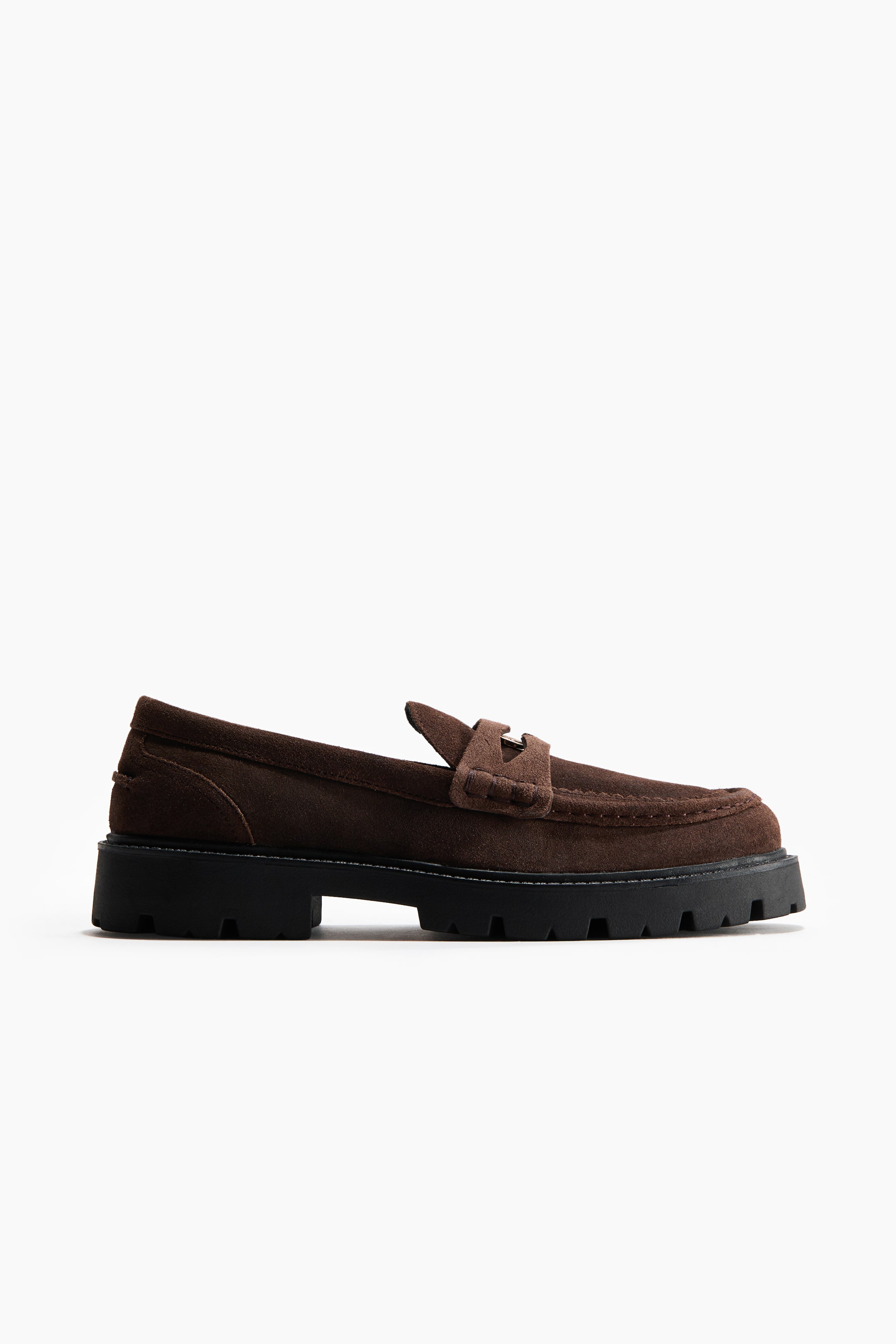 Mocassins à semelle épaisse en cuir suédé fendu