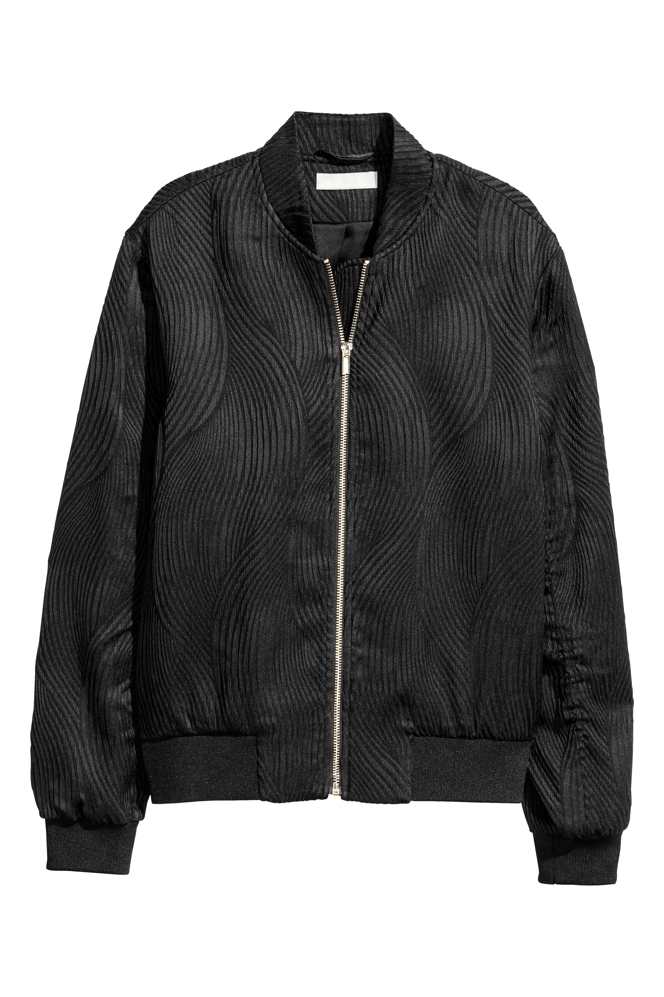 Agrandir l'image: Bomber en tissu armuré - Noir - FEMME | H&M FR 1