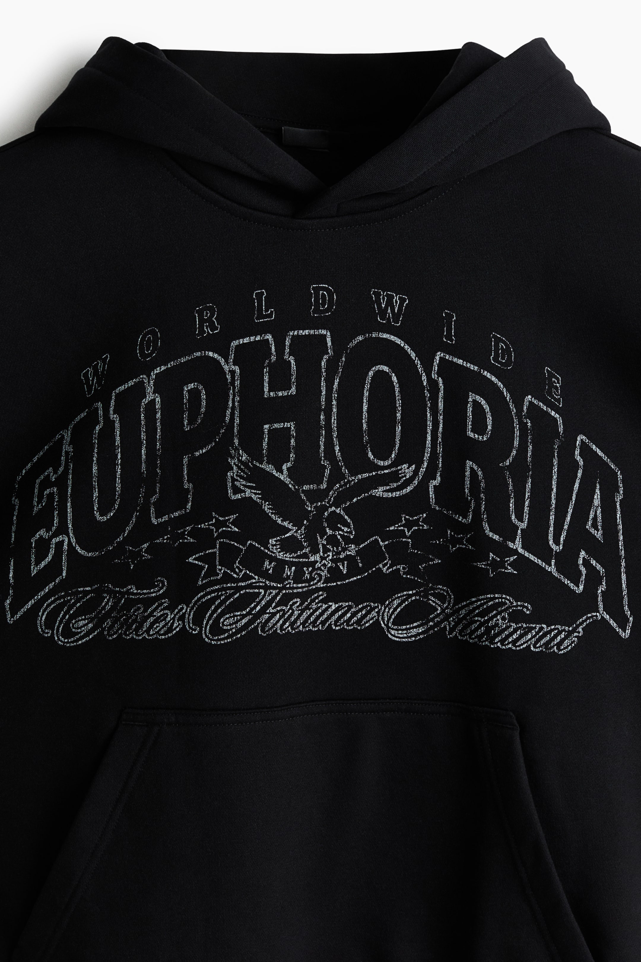 이미지 확대 보기: Loose Fit Hoodie - 블랙/Euphoria - Men | H&M KR 6