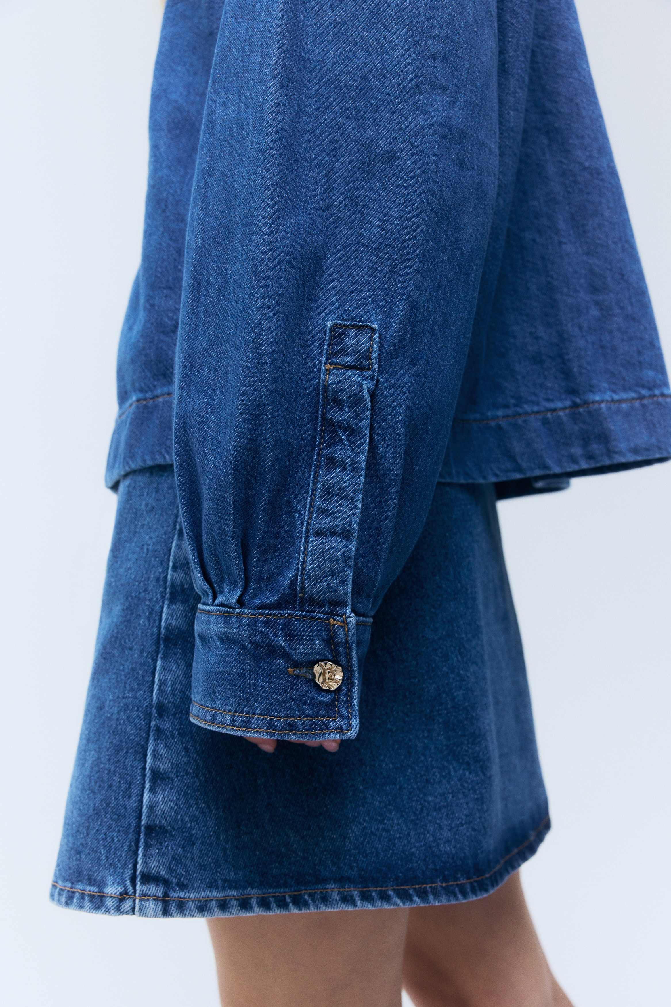 Denim popover shirt
