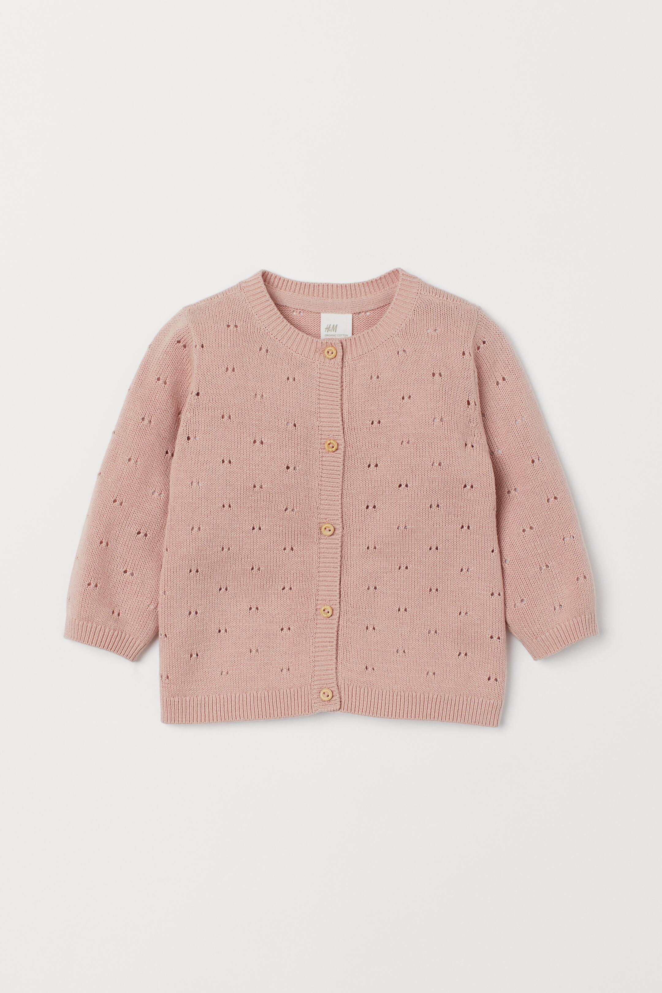 View larger image: Pointelle cotton cardigan - Powder pink - Kids | H&M IE 1