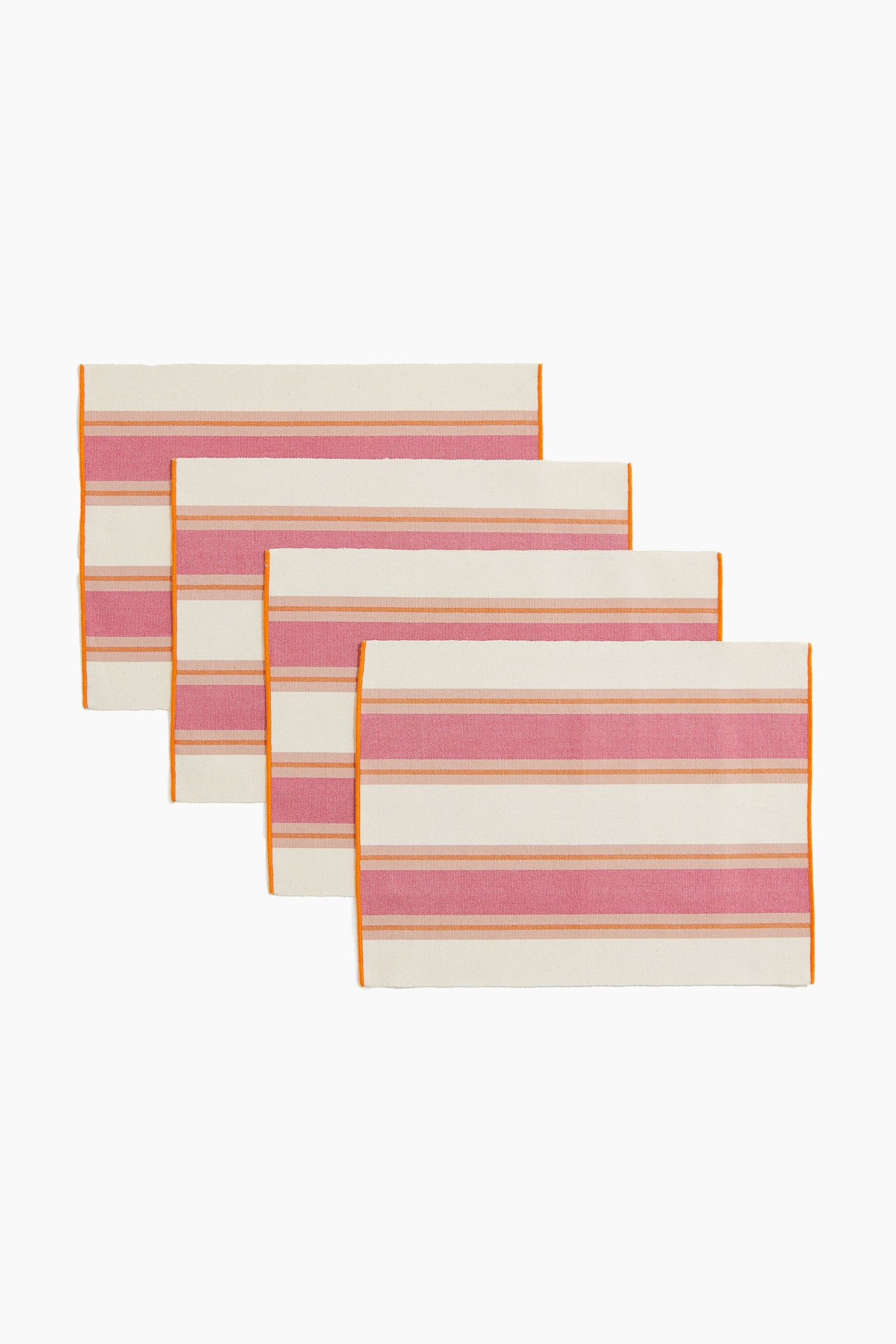 4-pack striped place mats - Pink/Striped - 1