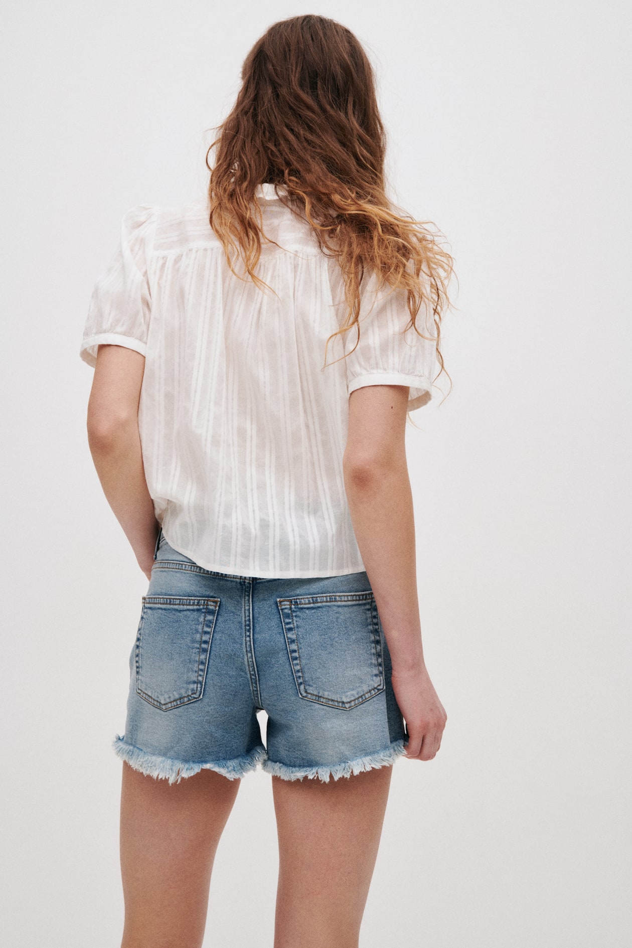 Frayed Denim Shorts - image 4