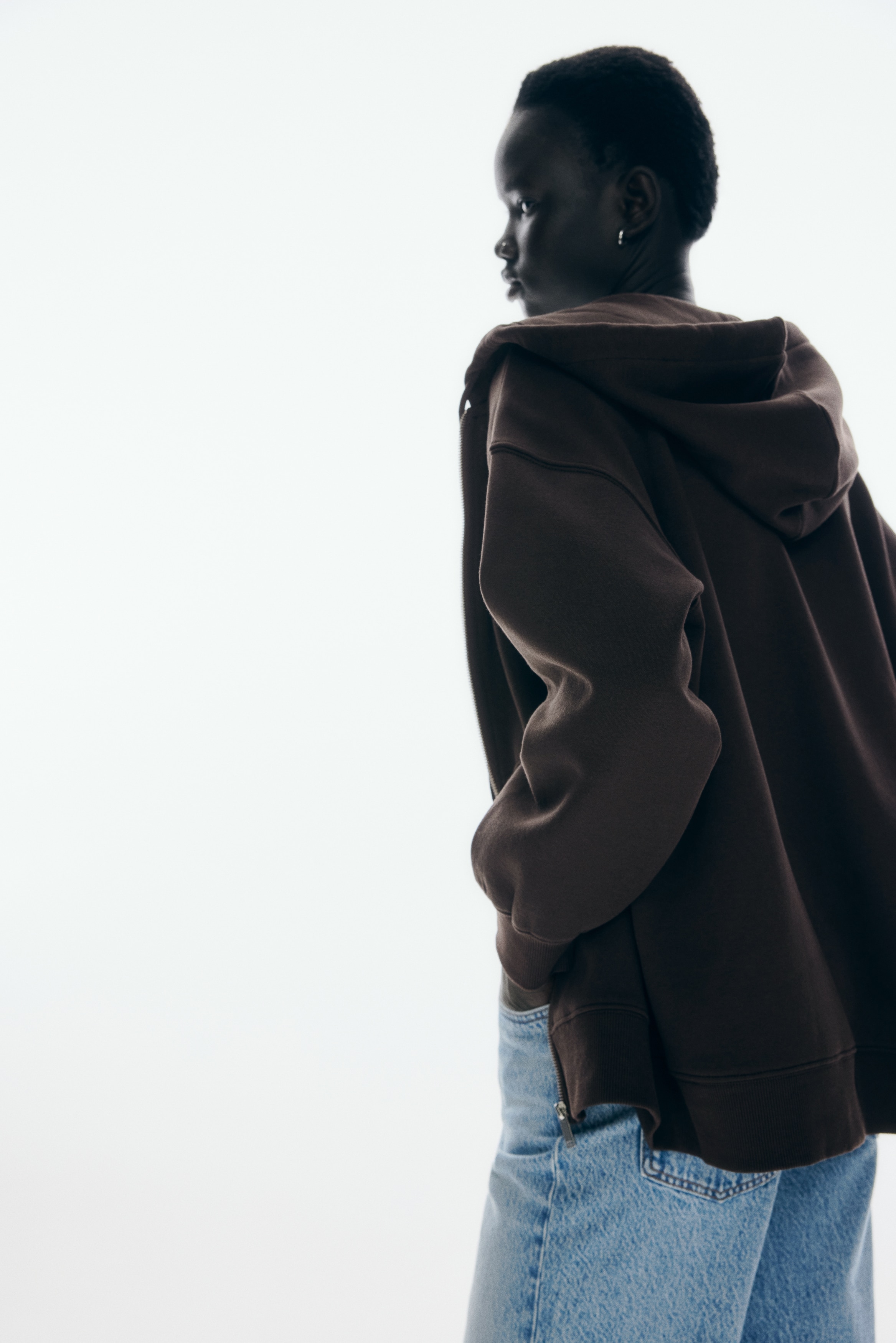 Oversized zip-through hoodie