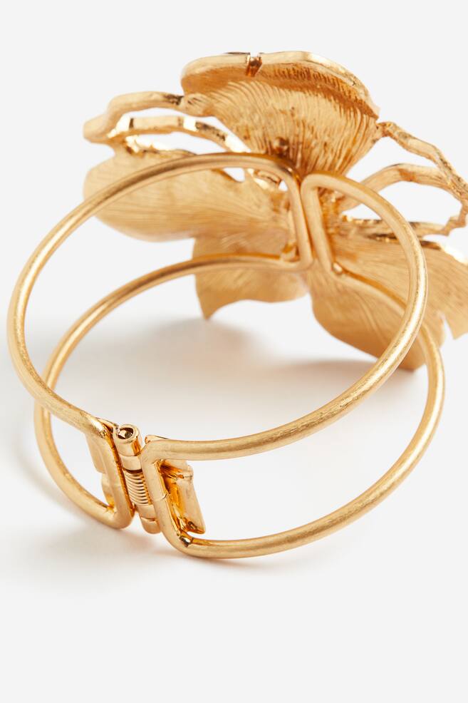 Flower-detail bracelet - Gold-coloured - 3