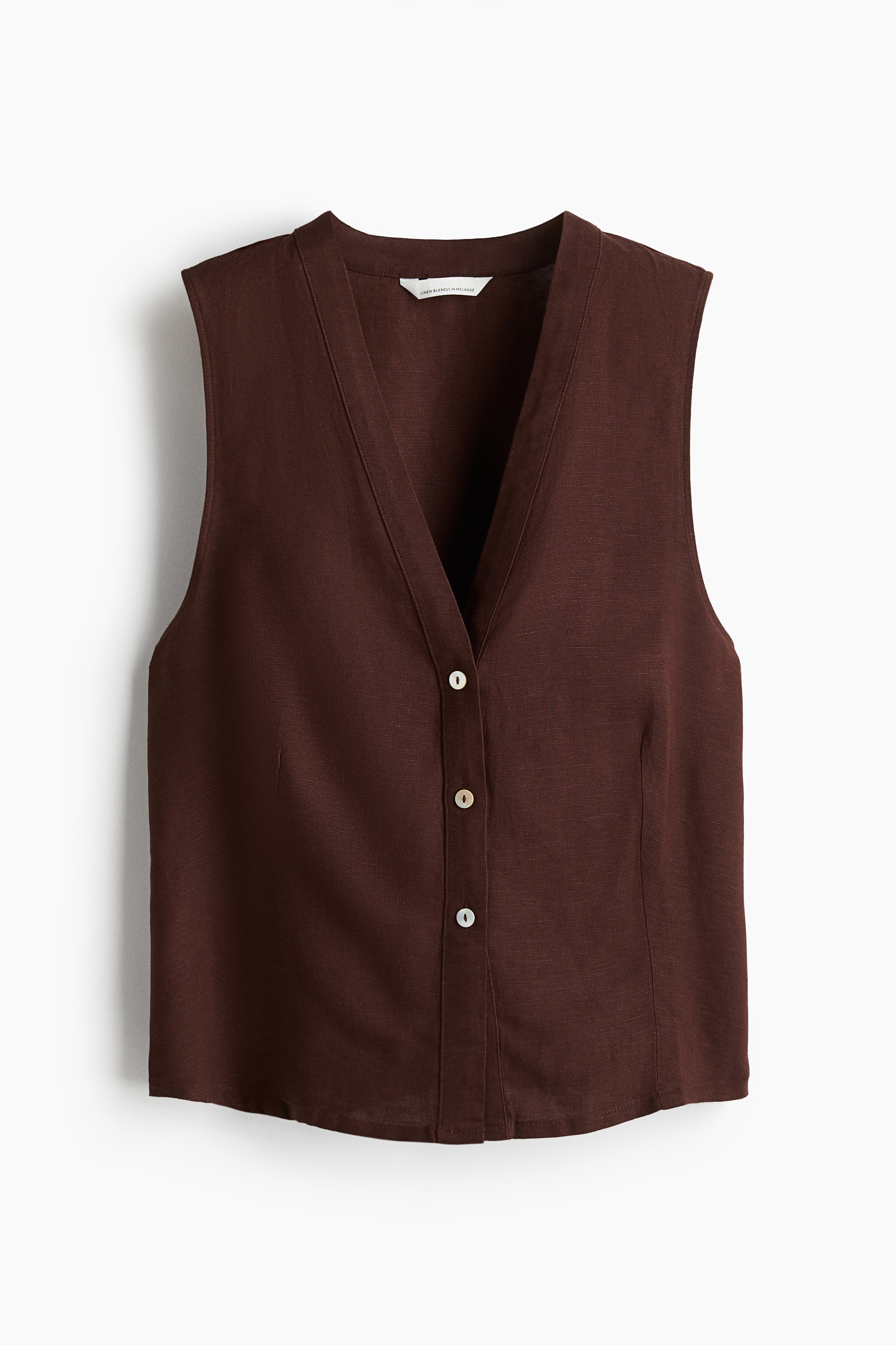 Sleeveless Linen Blend Blouse