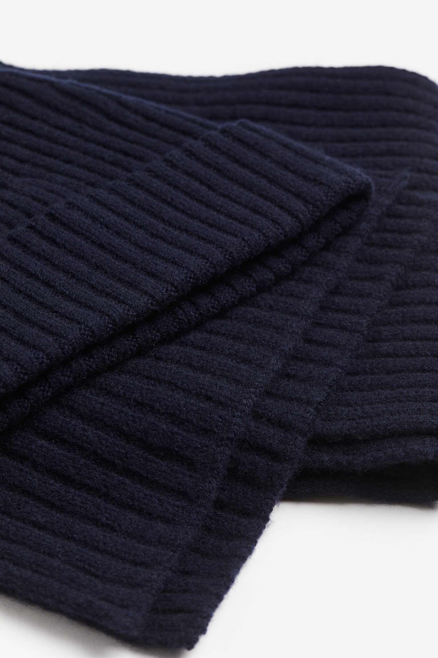 Wool Beanie & Scarf Set - Dark blue/Dark grey marle - 2