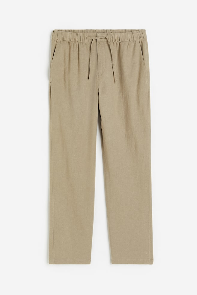 Regular Fit Linen-blend trousers - Beige/Cream/Black/Light beige/Striped/dc/dc/dc/dc - 2