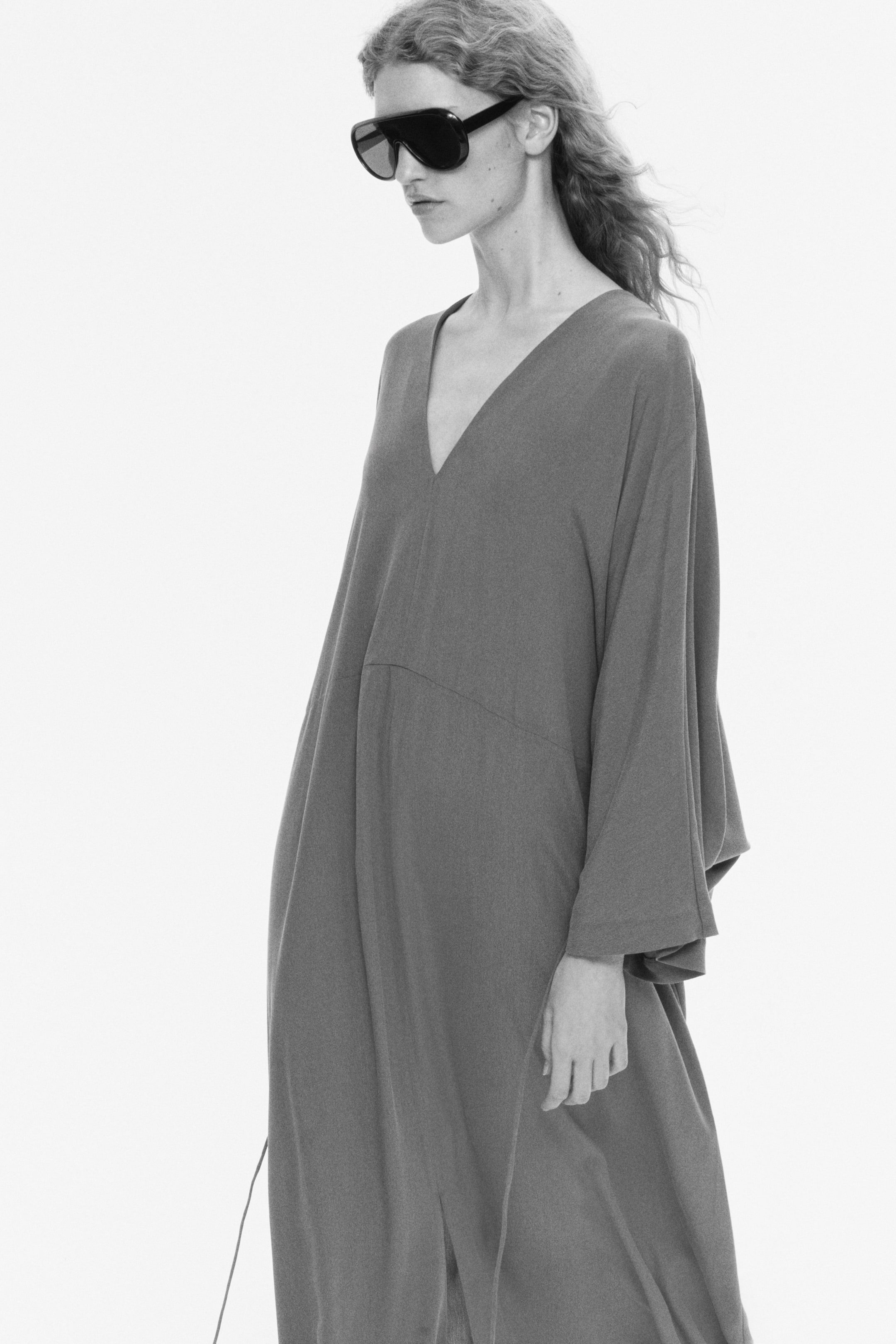 Tie-Detail Crêpe Dress