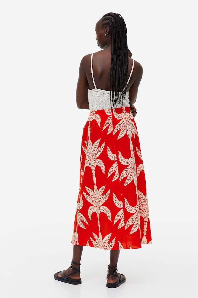 Flared skirt - Red/Palm trees/Black/Patterned/Bright blue/Patterned - 5