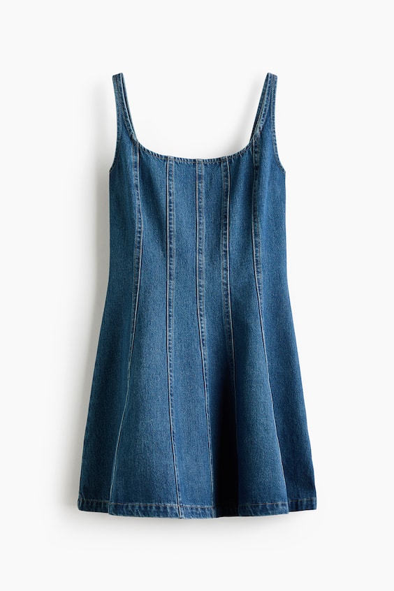 Женские платья H&M Flared-Skirt Denim Dress