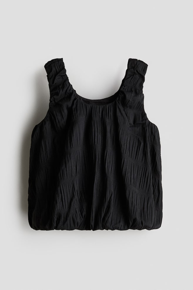 Seersucker top - Black/White - 1
