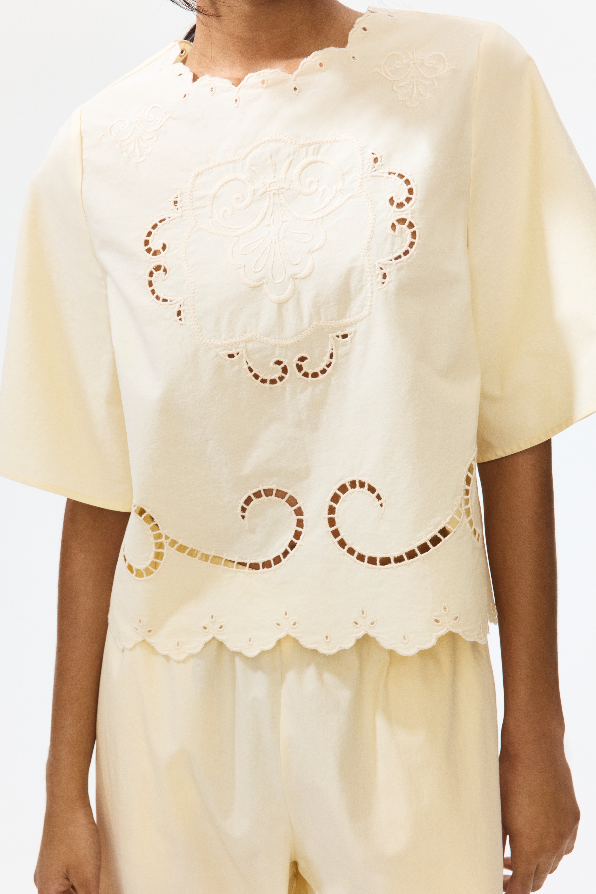 Broderie anglaise cotton blouse