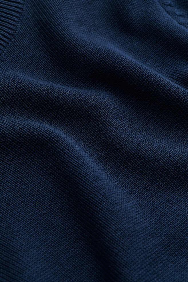 Pull en coton - Bleu foncé/Vert kaki/Écru - 4