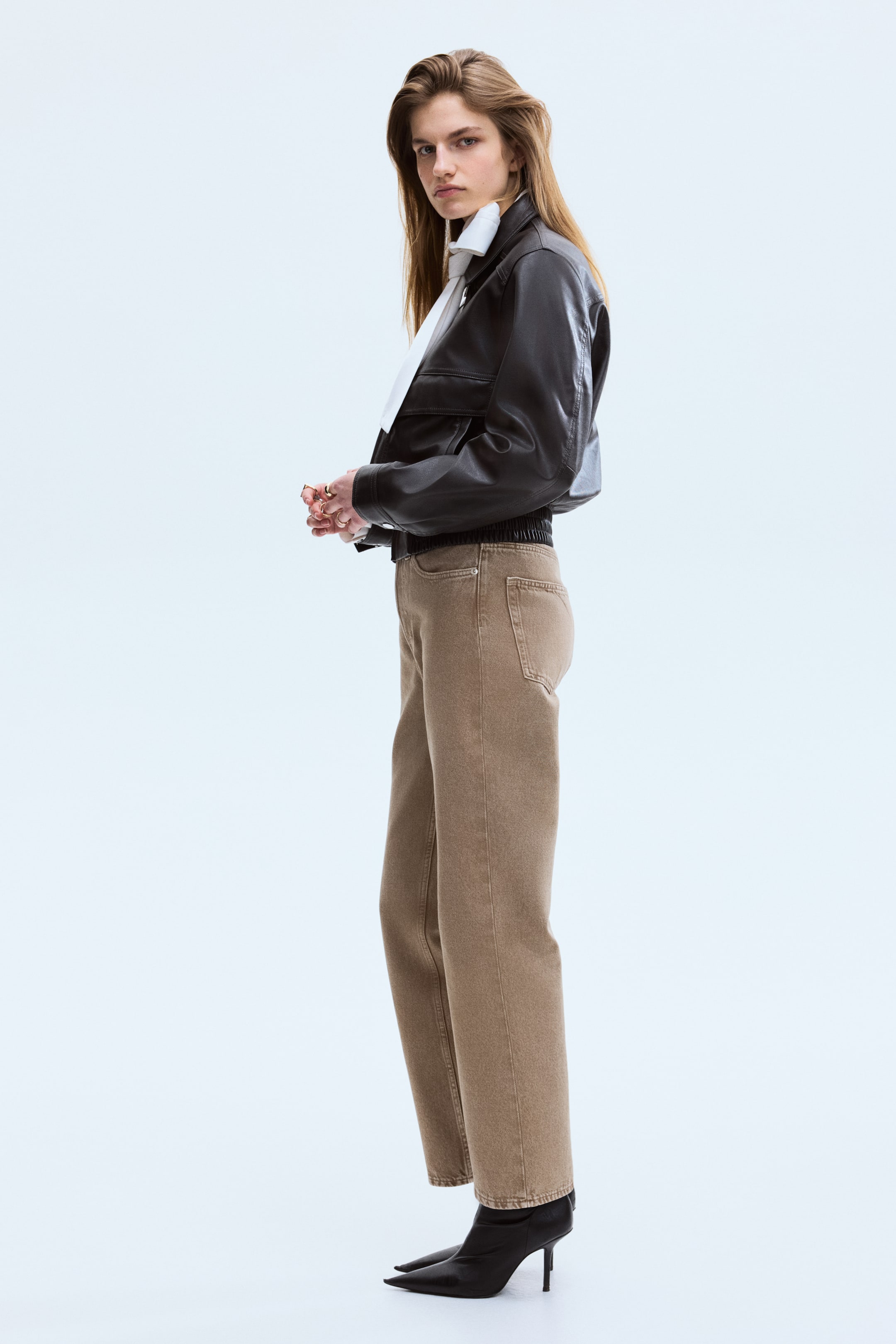 Женские джинсы H&M Straight High Waist Ankle Jeans — фото 5