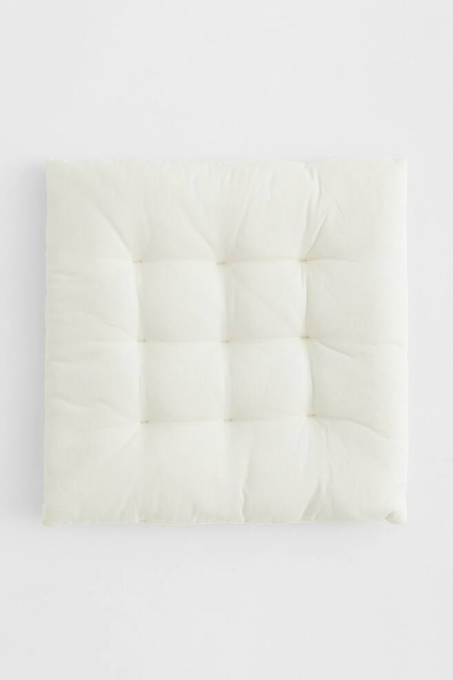 Twill seat cushion - White/Light beige - 1