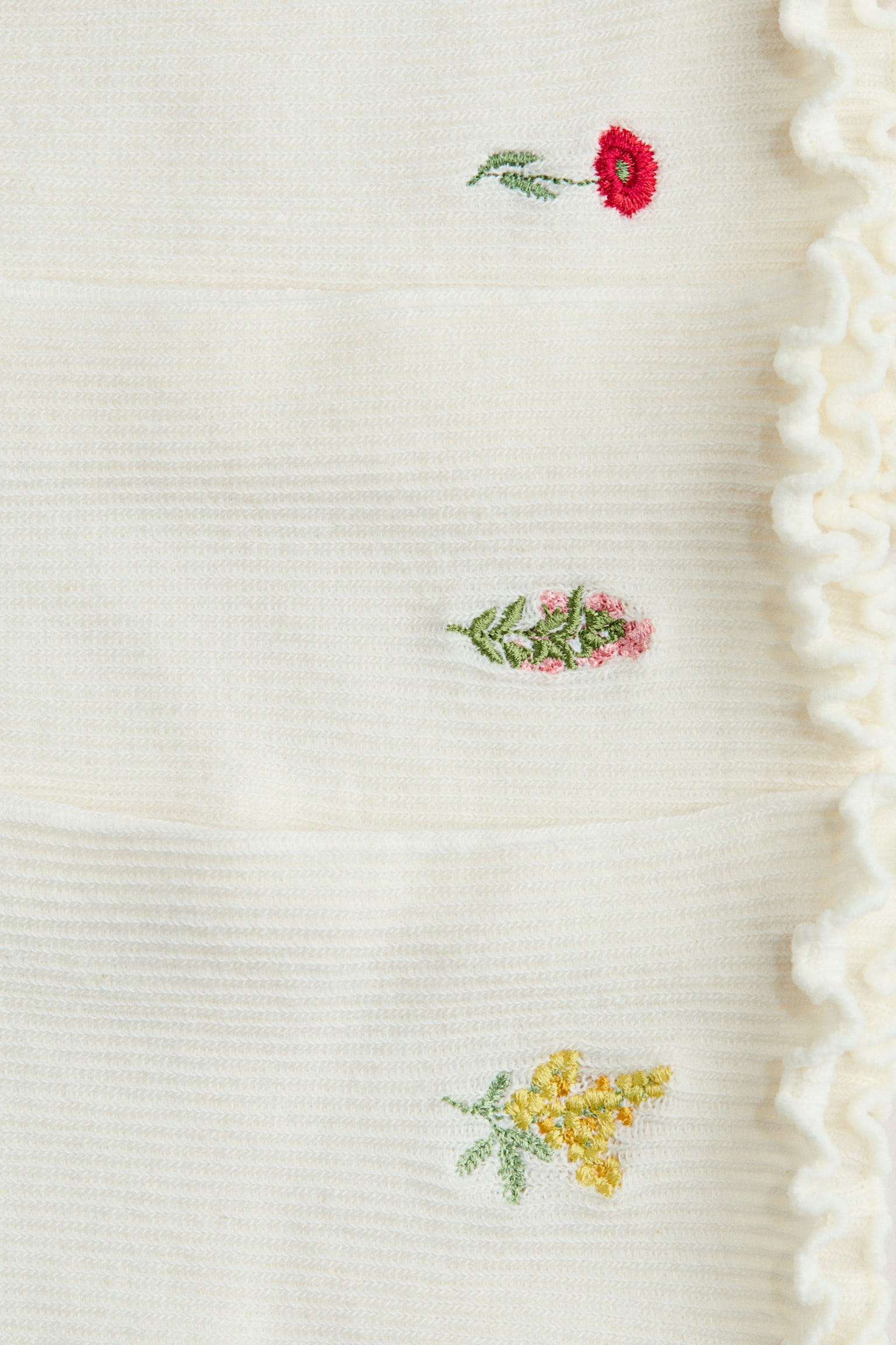 3-pack Calcetines con detalle overlock - Blanco/Flores/Rosa/Blanco - 2
