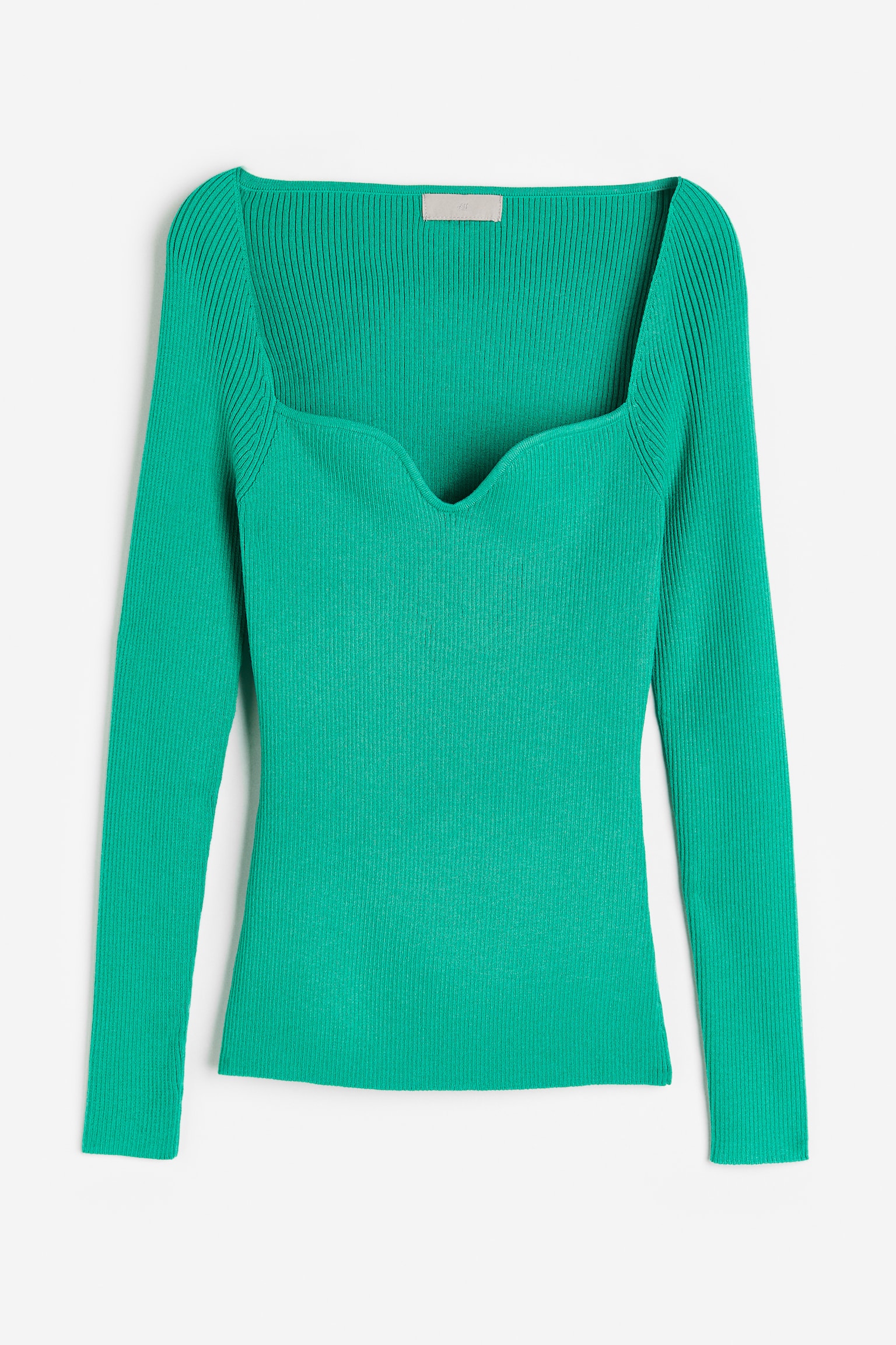 Rib Knit Top - Green turquoise/Black/White - 1