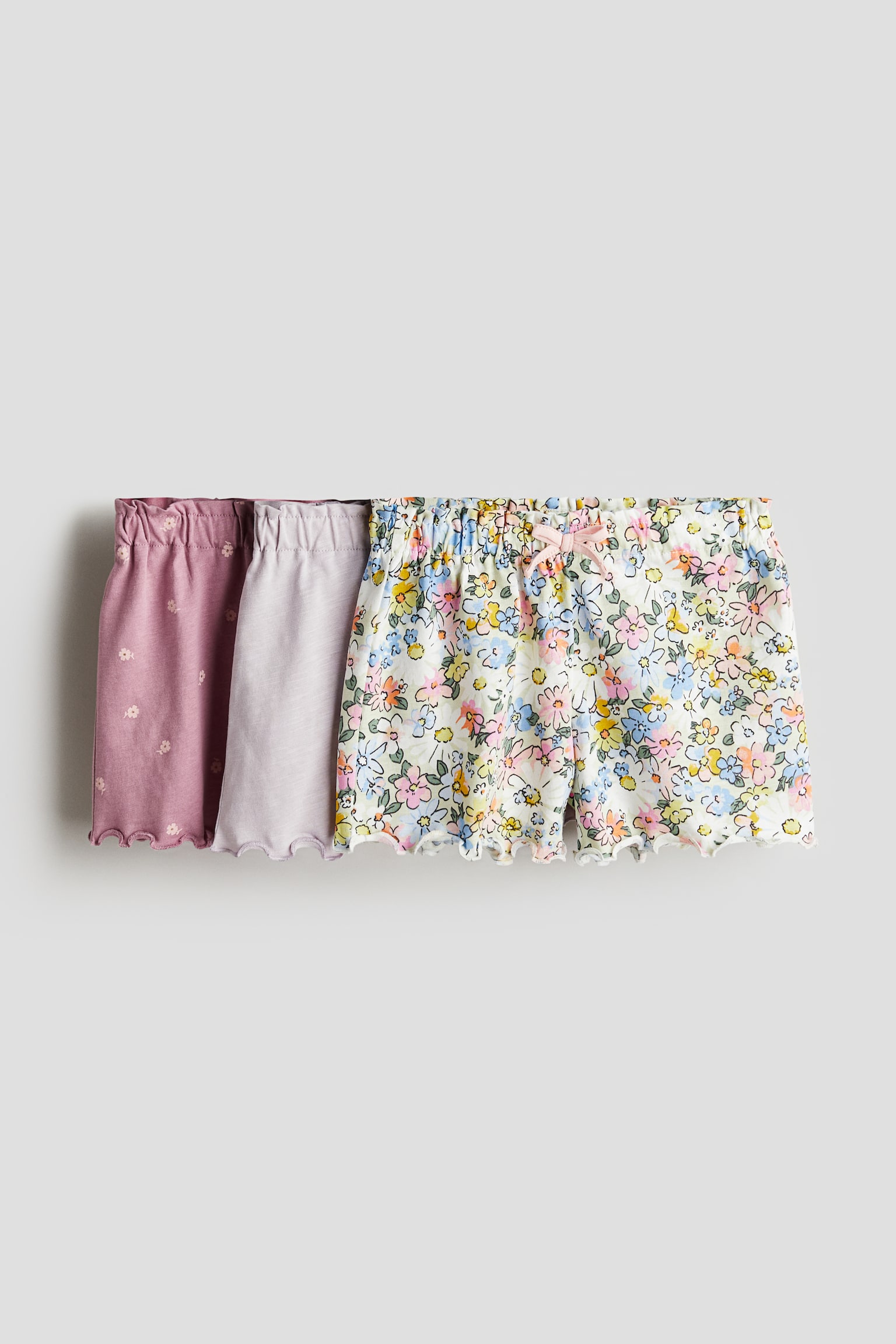 3-pack Jersey Shorts - Light green/Floral/White/Stripe/Powder pink/Floral - 1