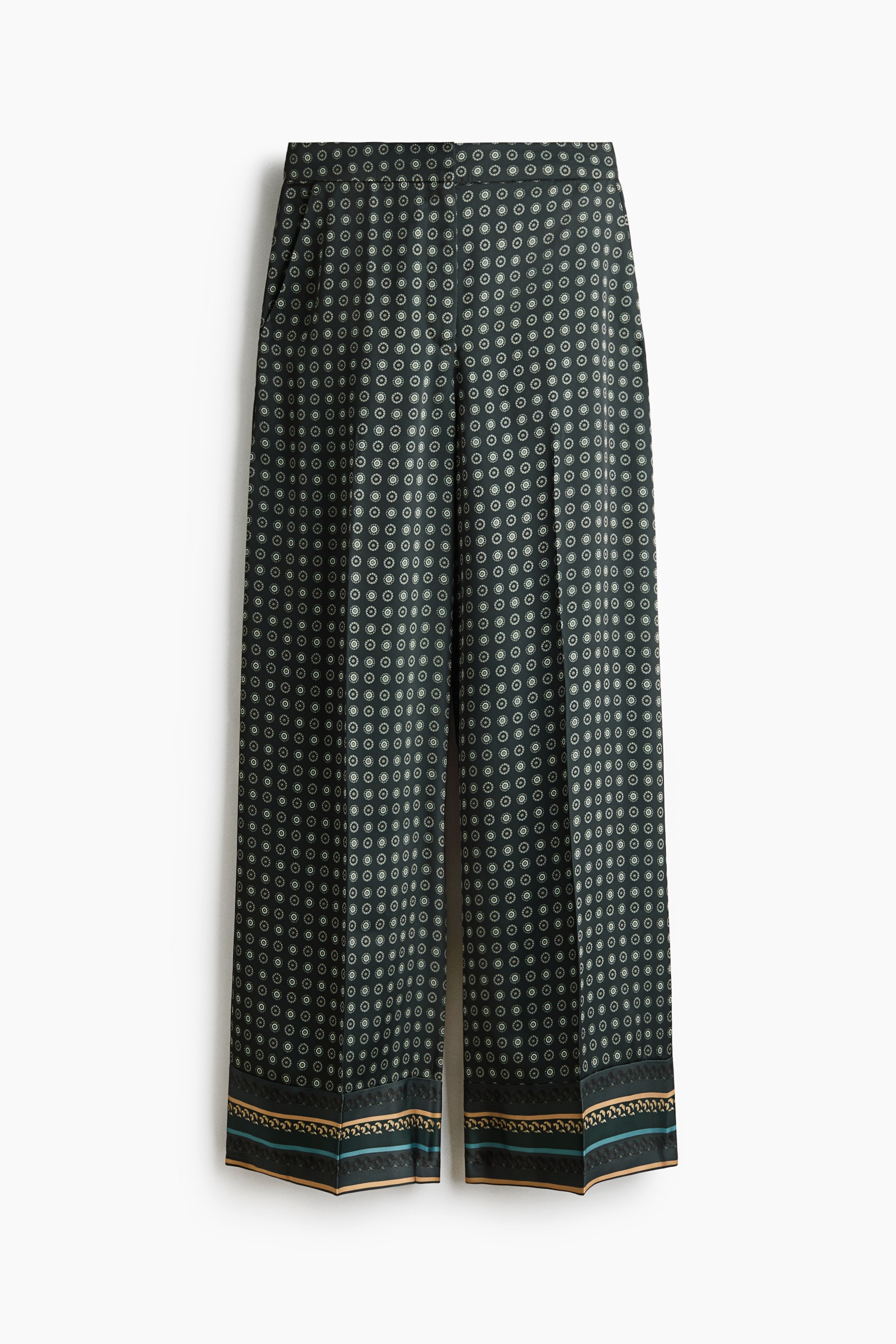 View larger image: Tailored twill trousers - Dark green/Patterned - Ladies | H&M 1