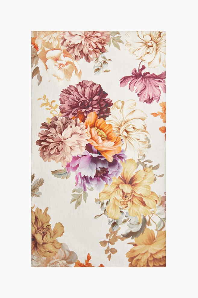 Patterned Tablecloth - Cream/floral - 1