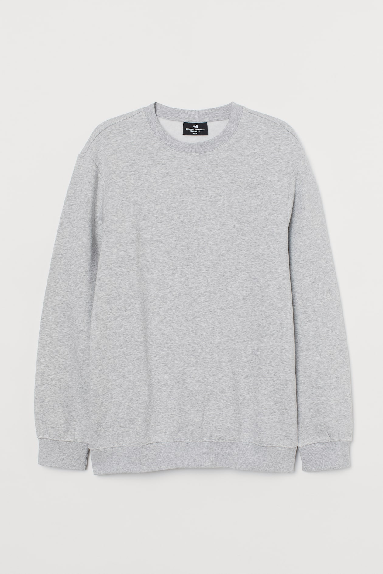 Sweatshirt Relaxed Fit - Round neck - Long sleeve - Grey marl - Men | H ...