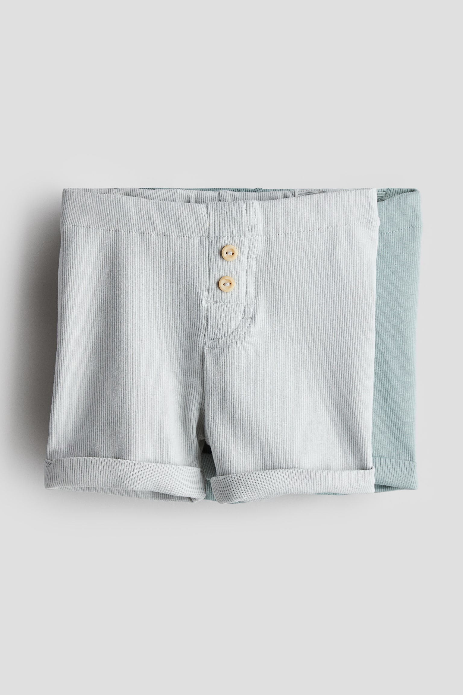 2-pack Cotton Shorts - Turquoise/Light turquoise/White/Dark beige/Navy blue/Stripe/Cream/Blue marl - 1