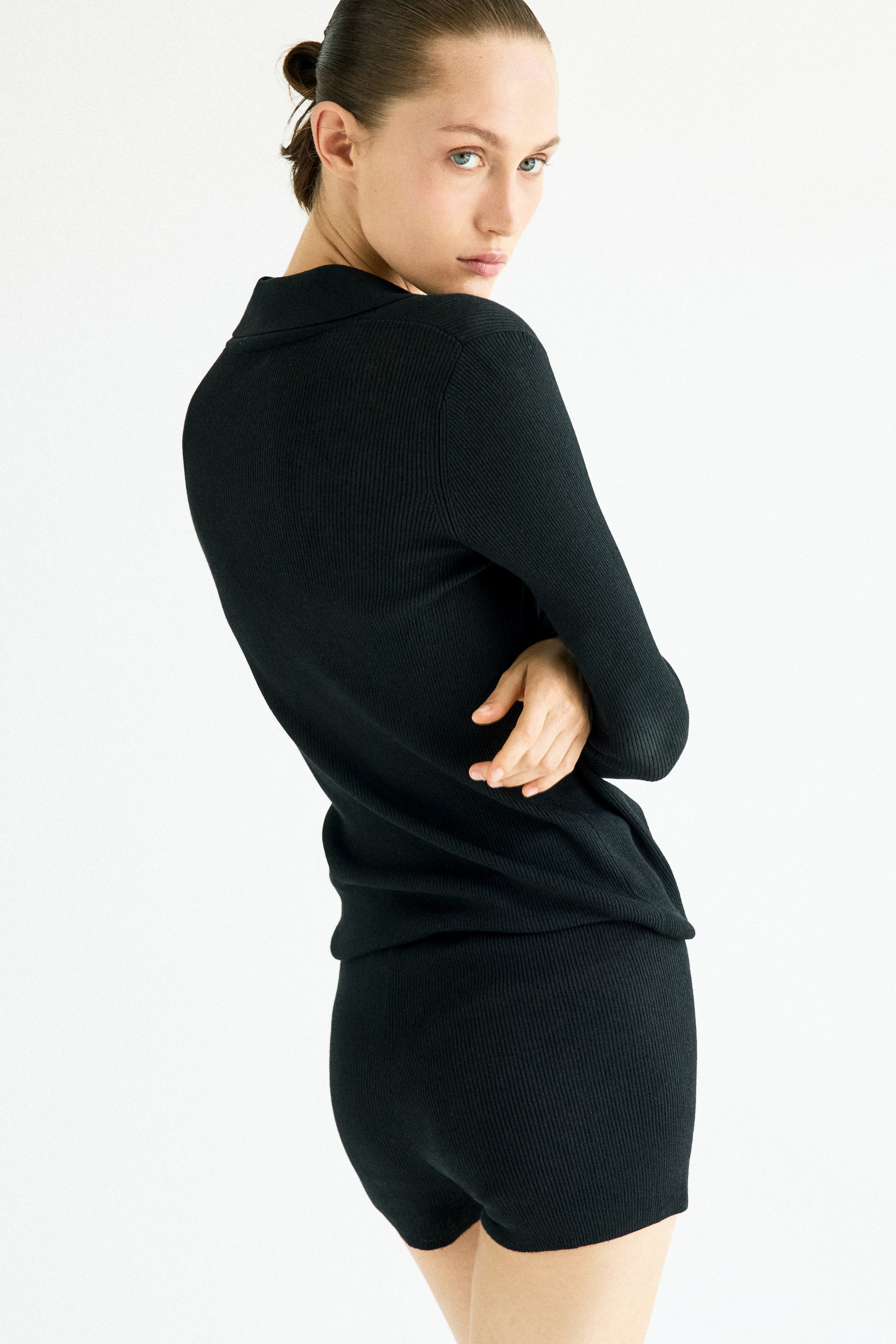 Женские рубашки H&M Rib-Knit Polo Shirt — фото 3