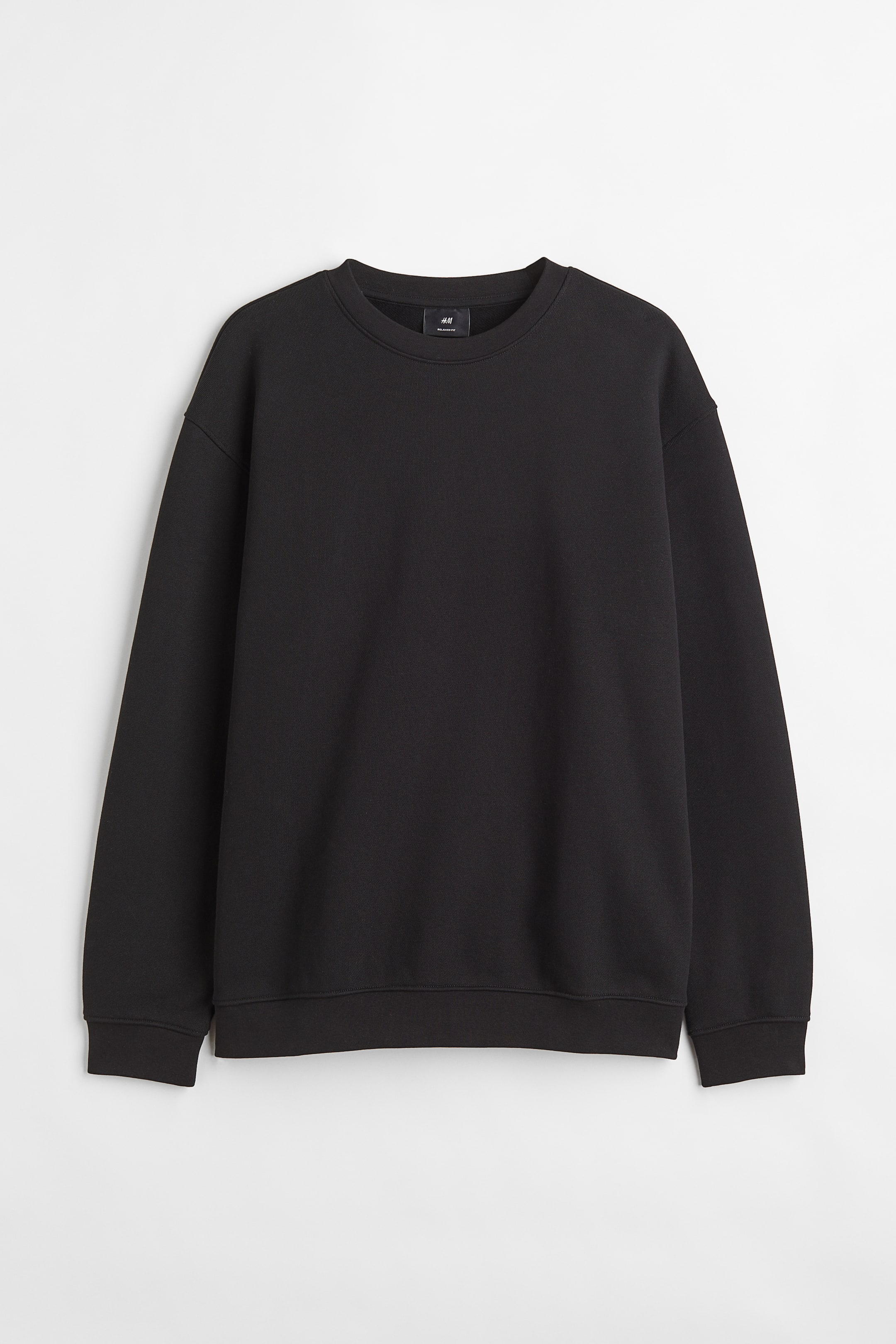 Relaxed Fit Sweatshirt - Round Neck - Long sleeve - Black - Men | H&M US