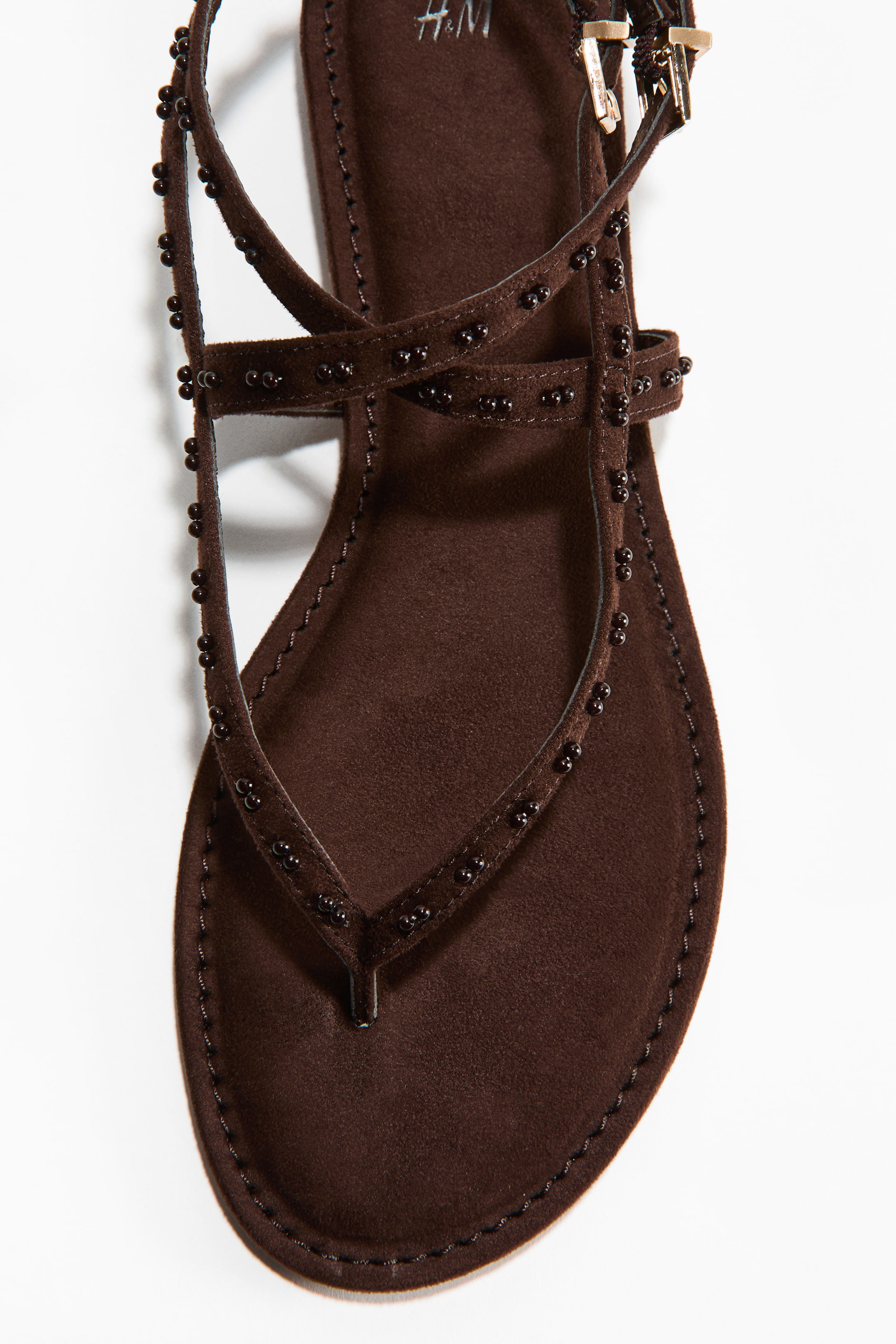 View larger image: Bead-detail strappy sandals - Dark brown - Ladies | H&M 1