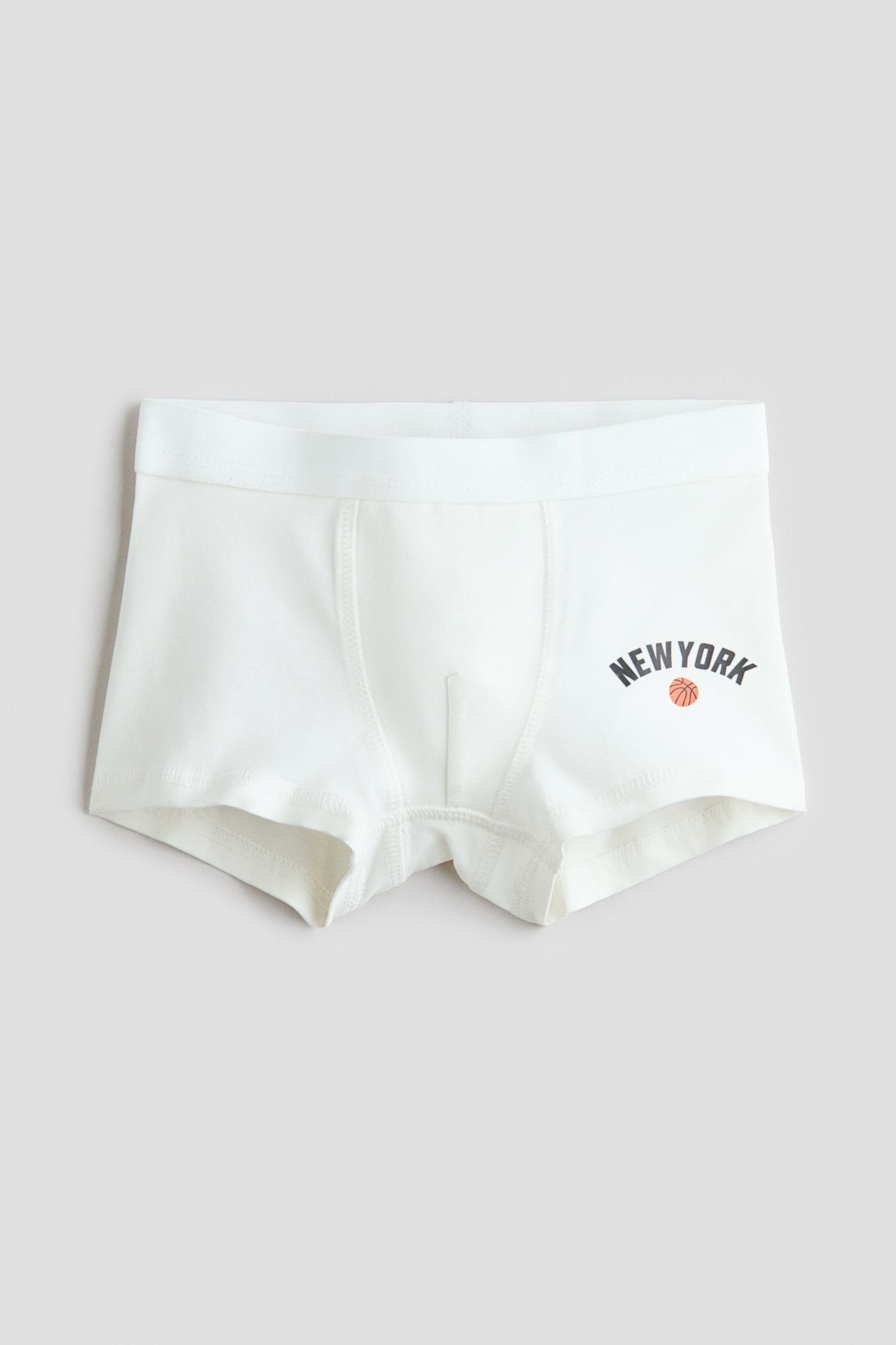 5-pack cotton trunks - White/Basketballs/Navy blue/Dusty blue/White/Cars - 3