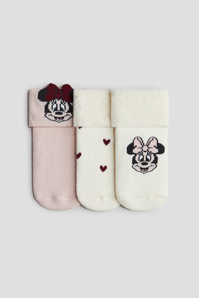 Set de 3 perechi de șosete flaușate - Roz-deschis/Minnie Mouse/Turcoaz-deschis/Mickey Mouse/Roșu/ursulețul Paddington/Galben/Winnie de Pluș - 1