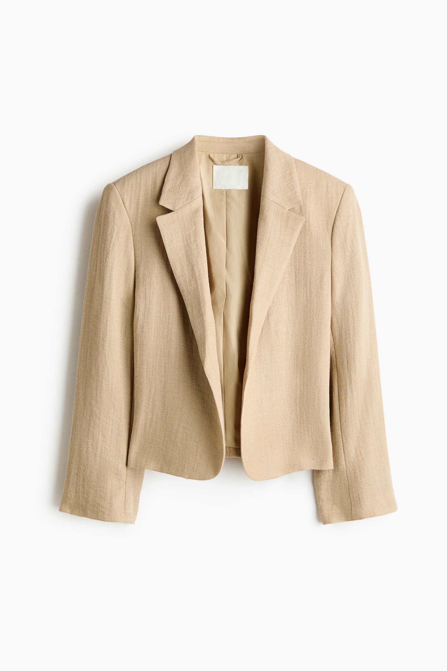 Blazer curto - Bege/Castanho escuro/Creme - 1