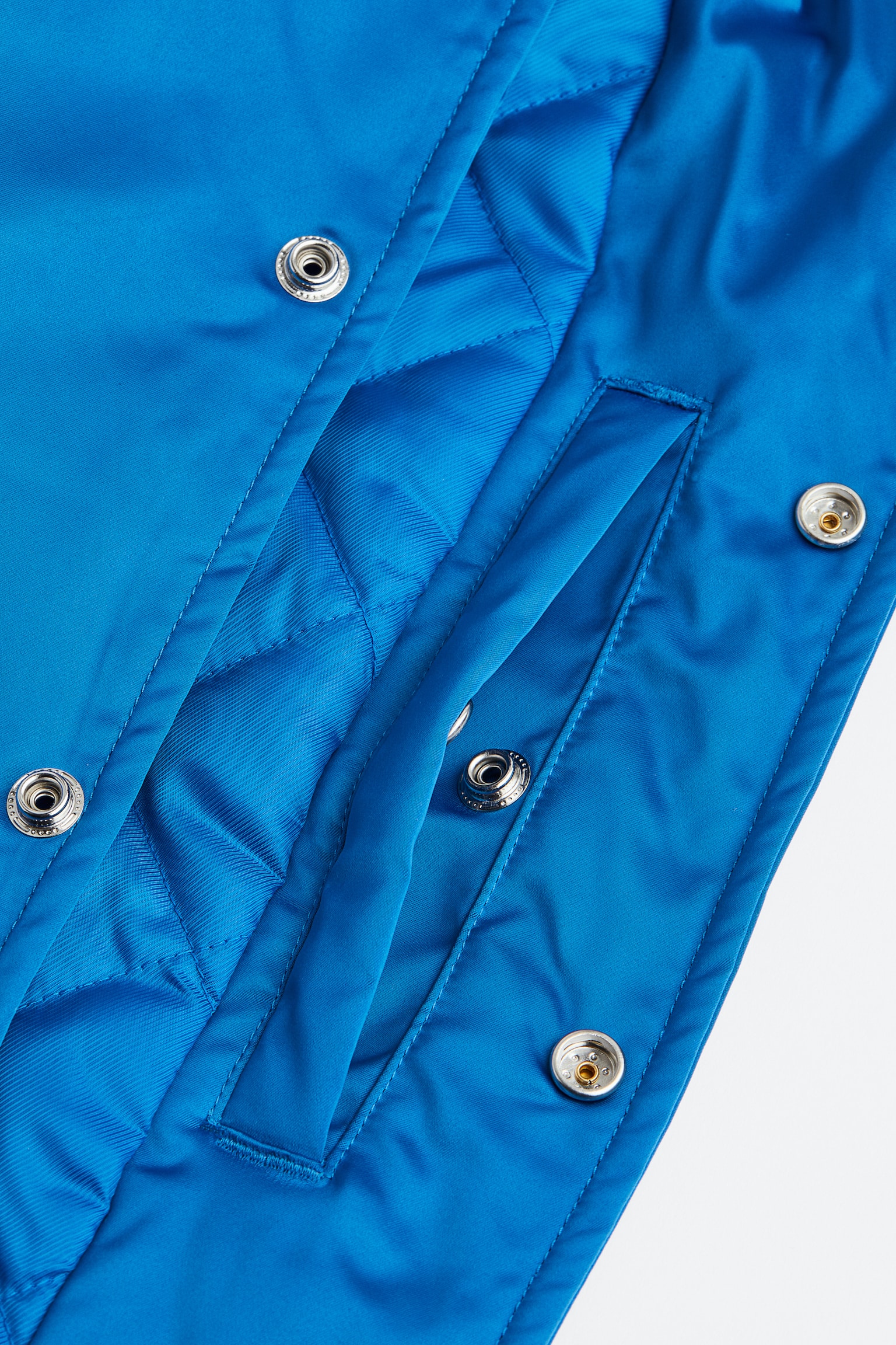 Oversized Fit Satin baseball jacket - Bright blue/Block-coloured/Black/Block-coloured - 3