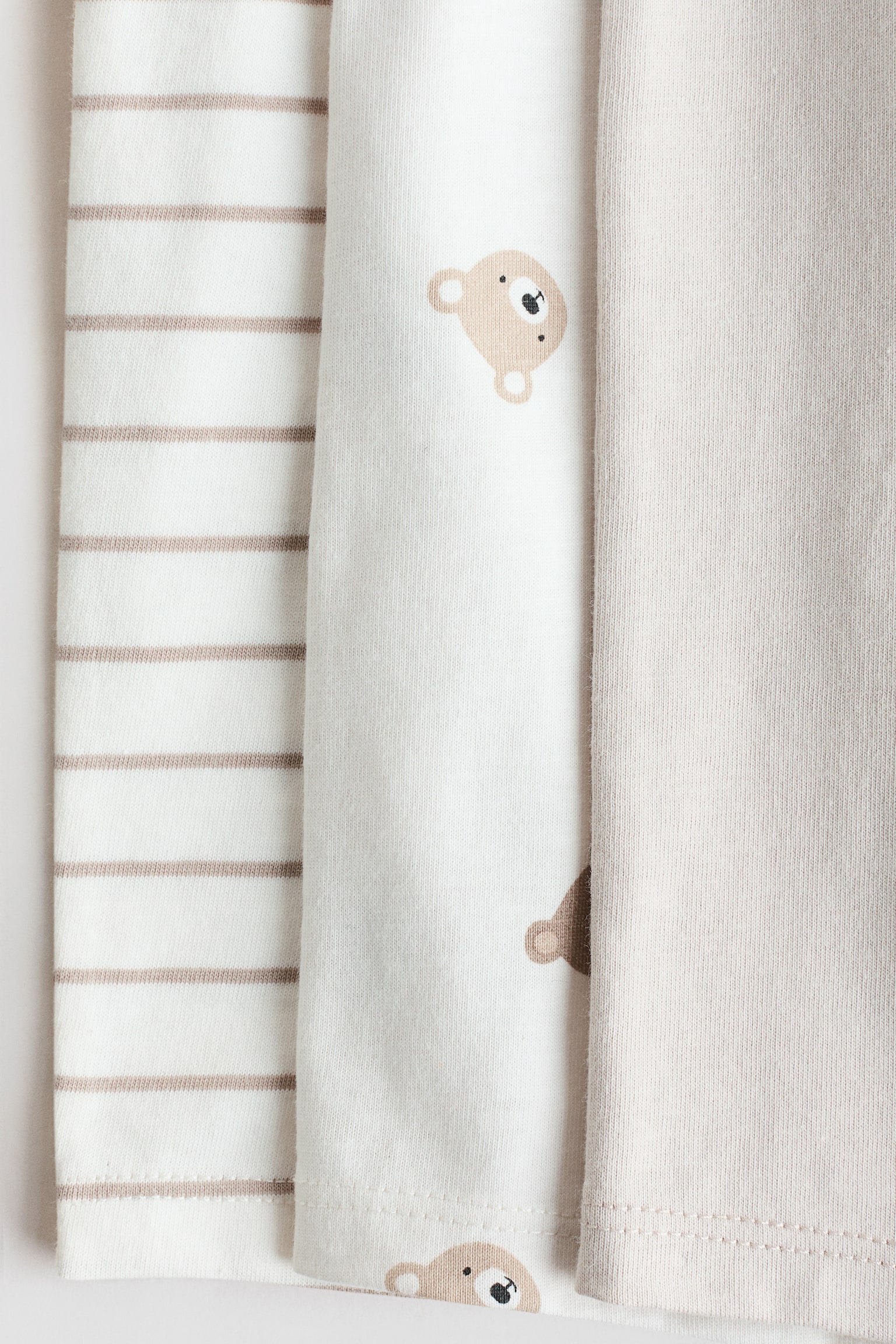 3-pack short sleepsuits - Cream/Bears - 2