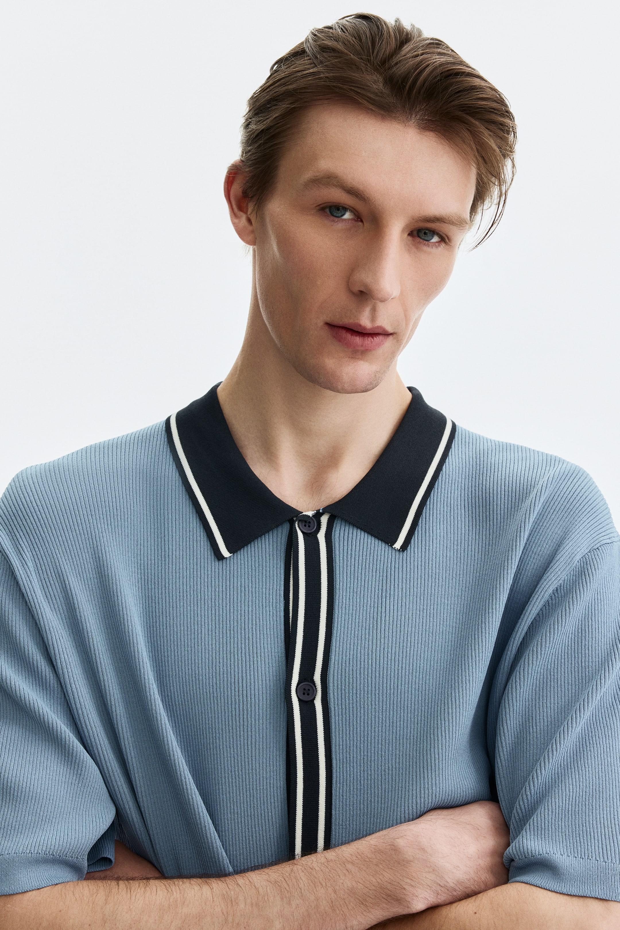 Regular-Fit Rib-Knit Shirt
