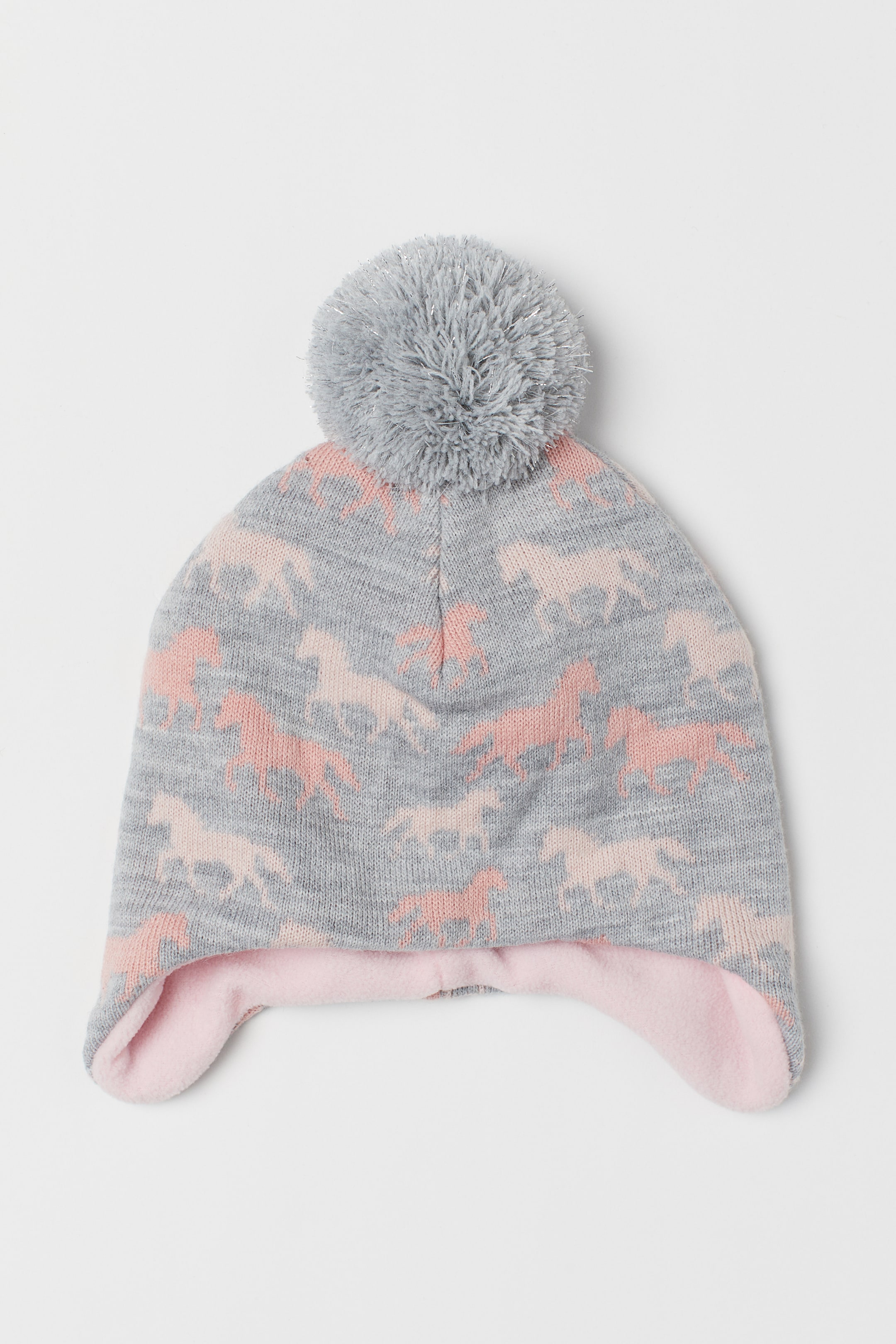 Zobrazit větší obrázek: Čepice s flísovou podšívkou - Světle šedá/koně - DĚTI | H&M CZ 1