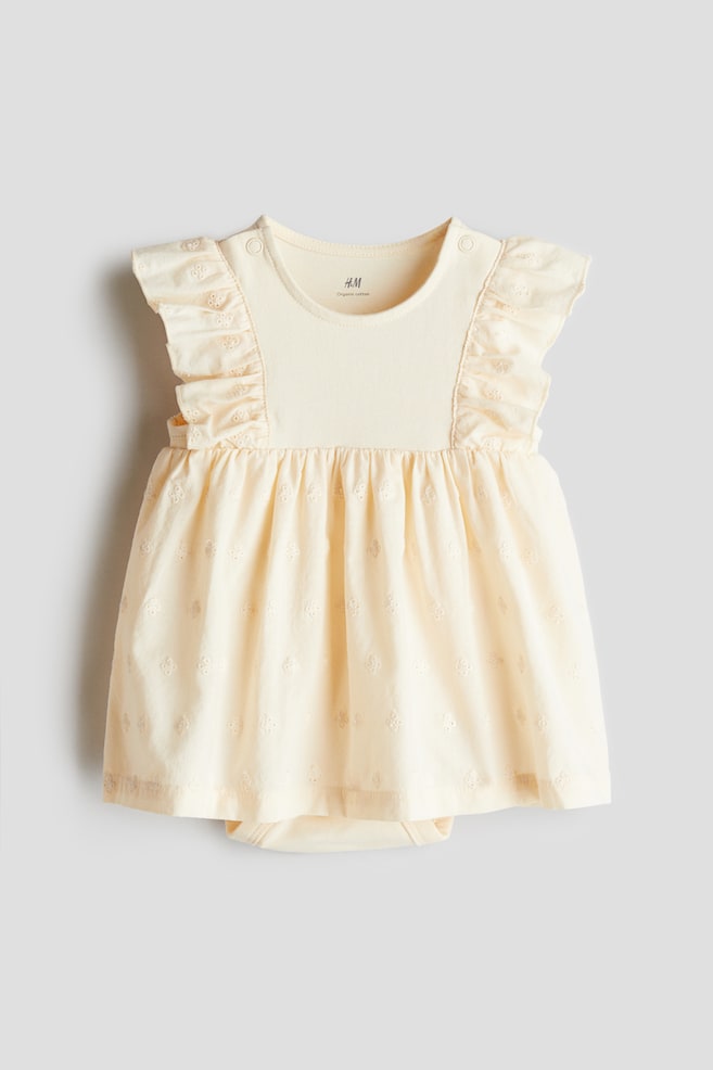 Bodykleid mit Volants - Hellgelb/Weiß/Weiß/Geblümt/Hellblau/Geblümt - 1