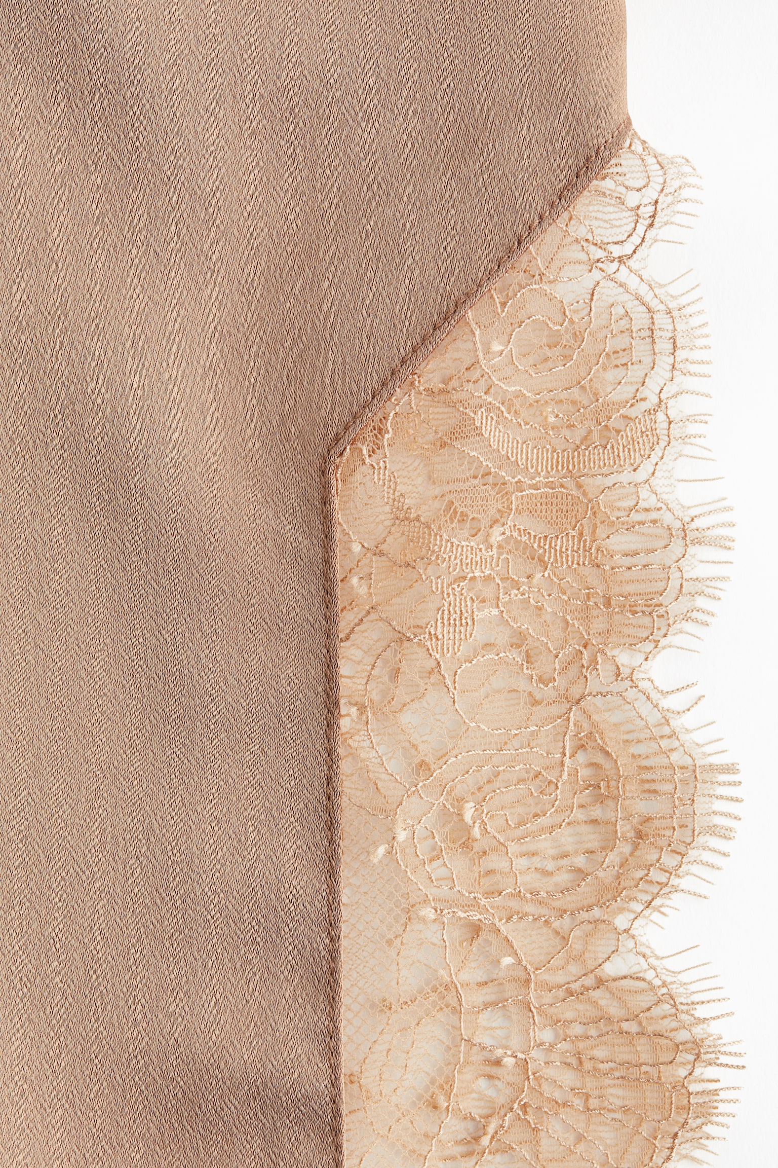 Lace-detail skirt - Beige/Black - 4