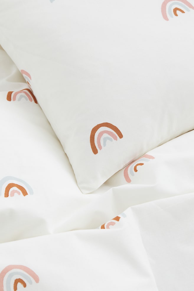 Gemusterte Bettwäsche für Einzelbett - Weiß/Regenbögen - 2