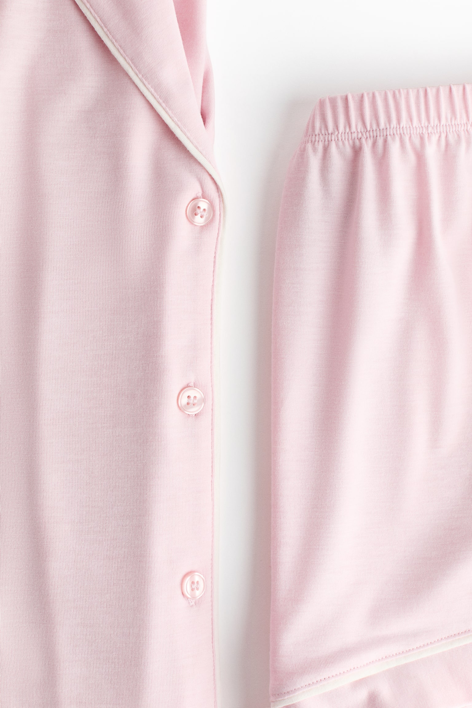 Viscose-blend pyjamas - Light pink/Black/Cream/Rust brown - 5