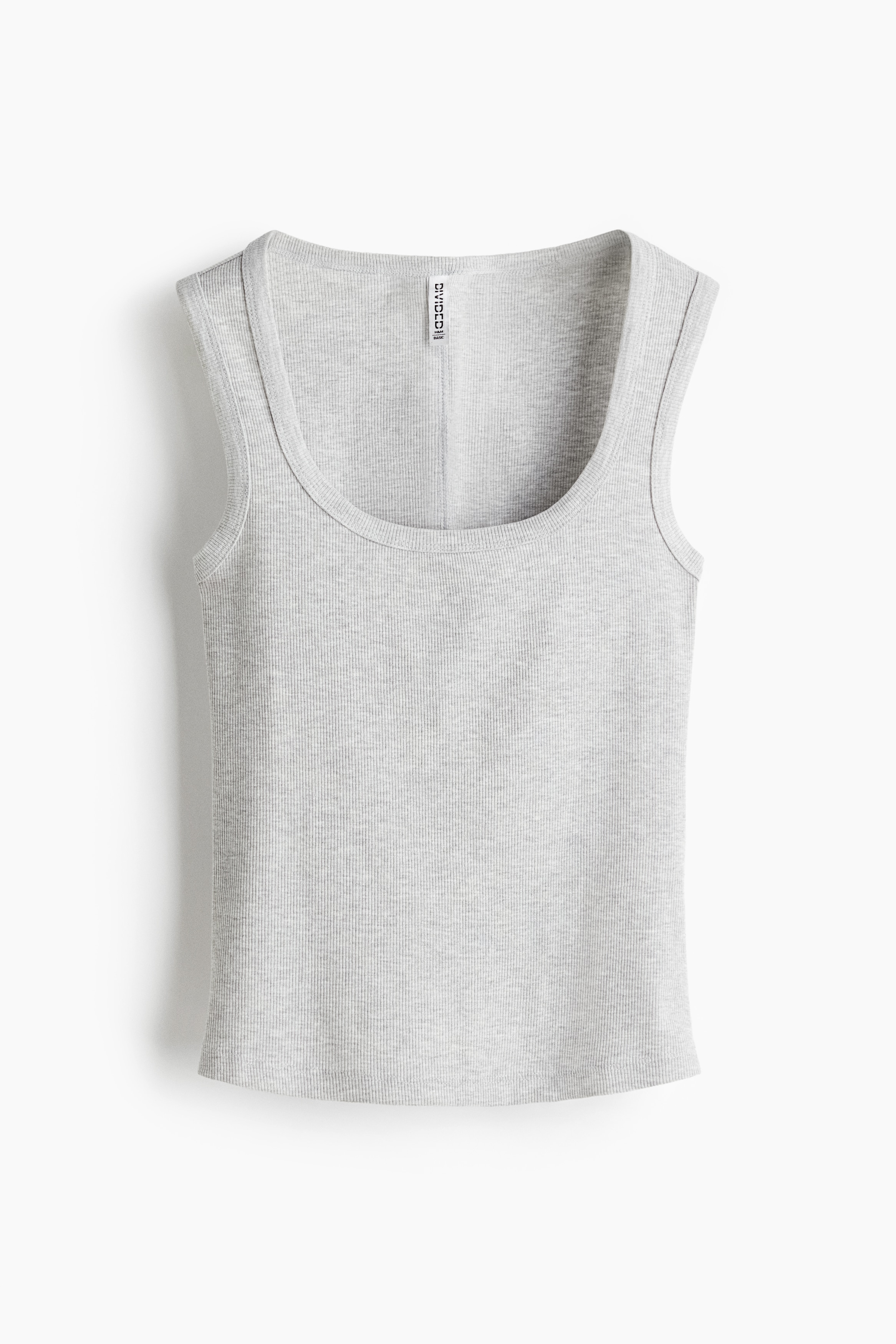 Débardeur côtelé - Gris clair chiné/Rose clair