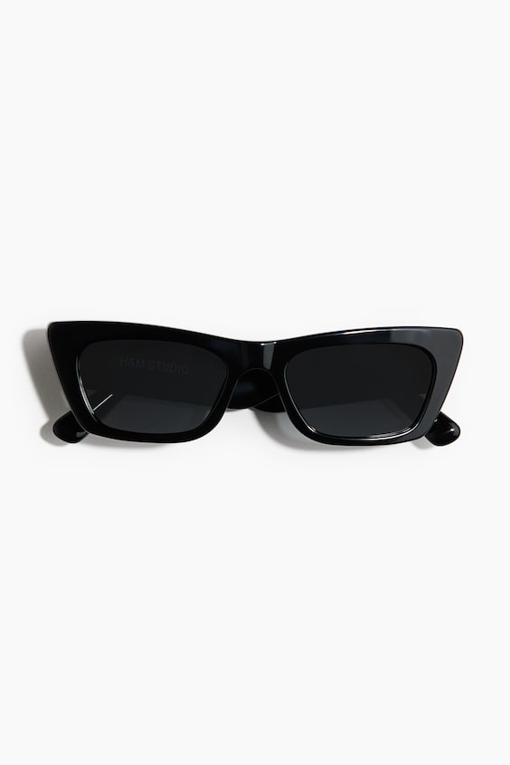 Женские солнцезащитные очки H&M Elongated Cat-Eye Sunglasses, цвет: Чёрный
