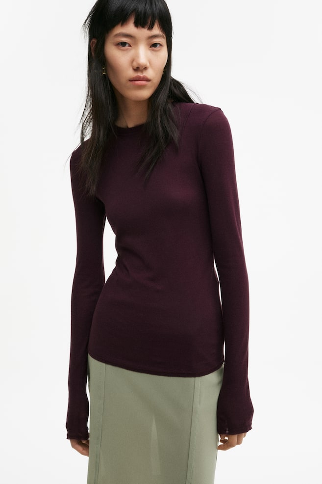 Pima Cotton Top - Dark plum purple - 2