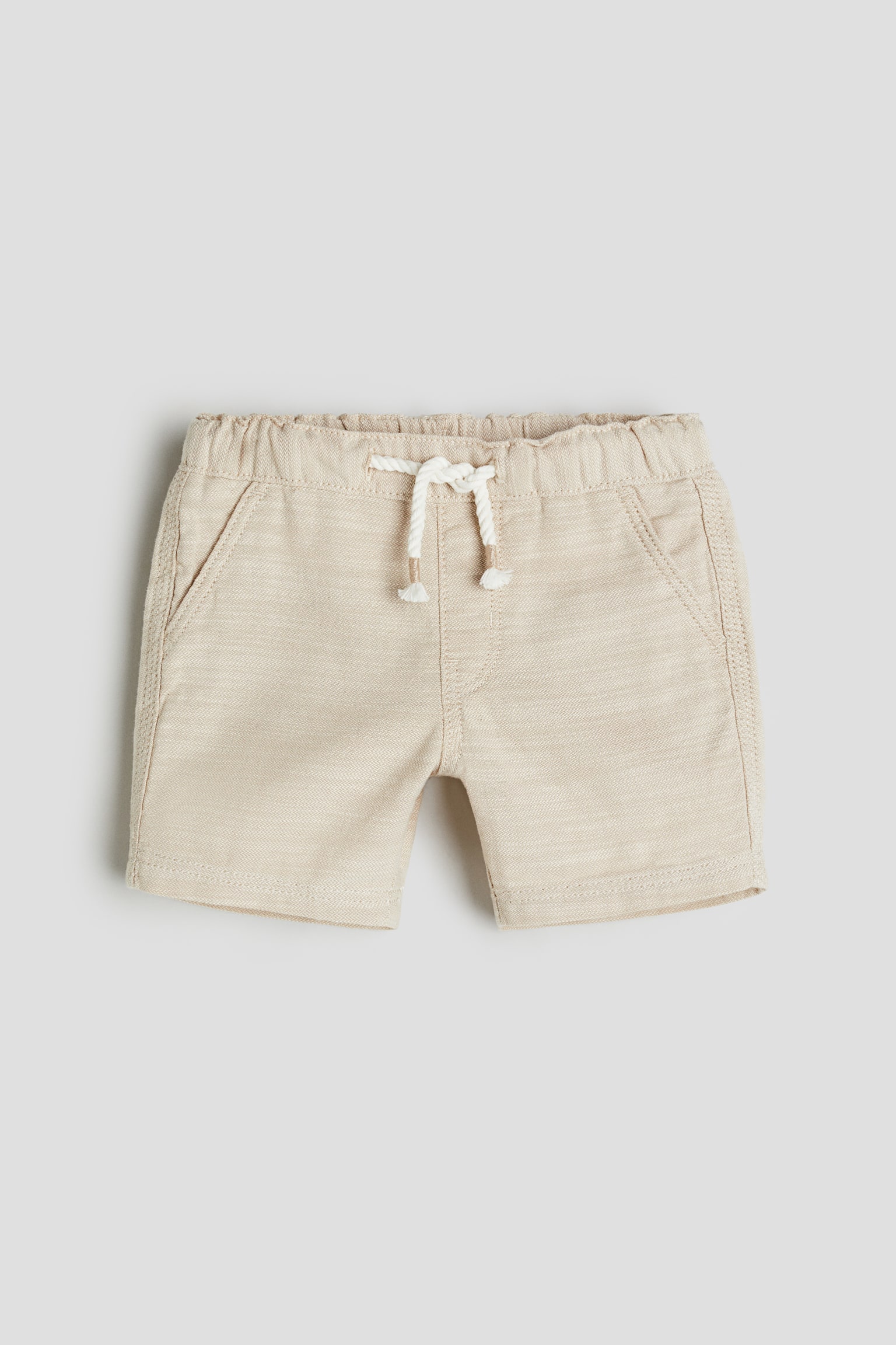 Cotton shorts - Light beige - 1