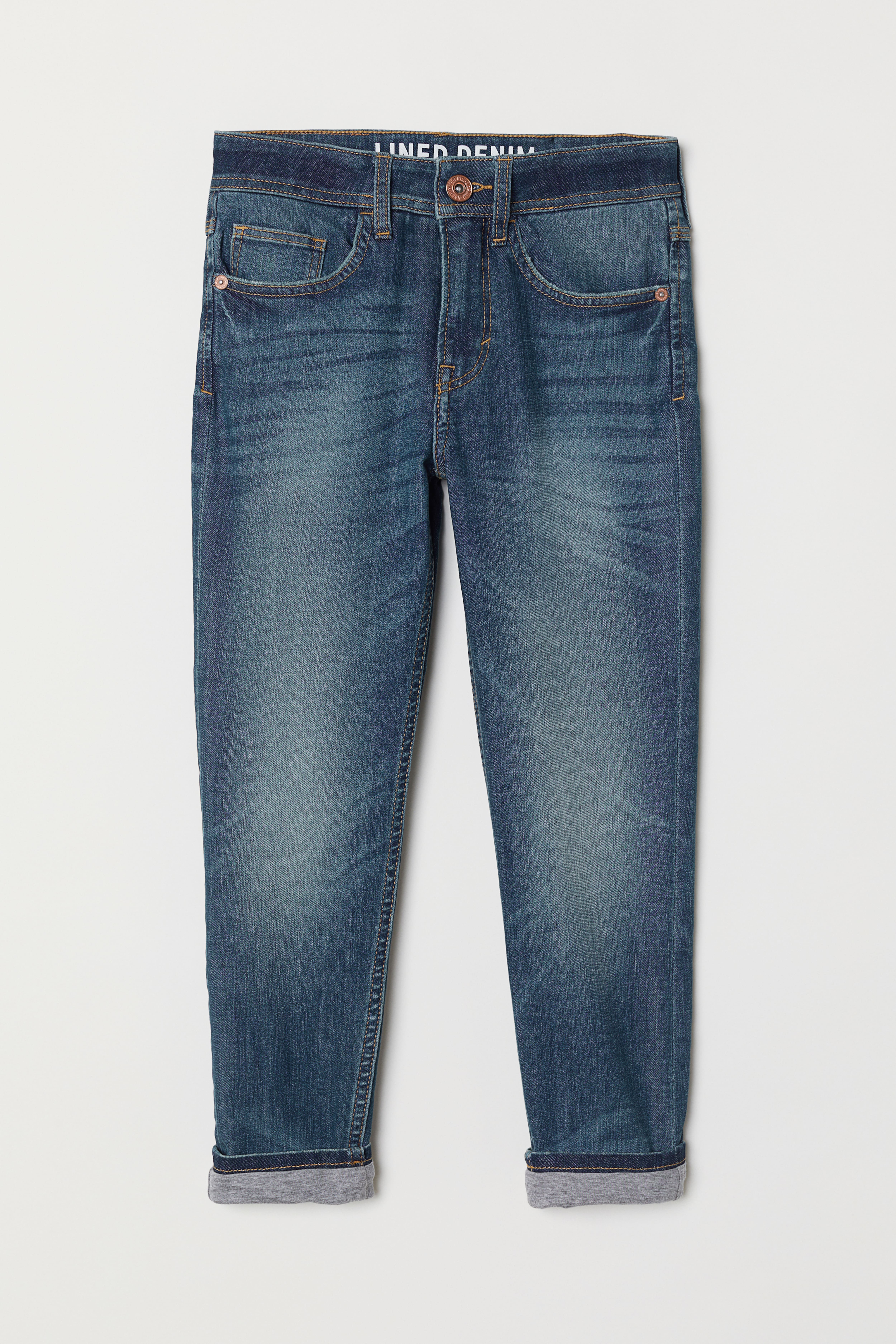 Tapered Fit Lined Jeans